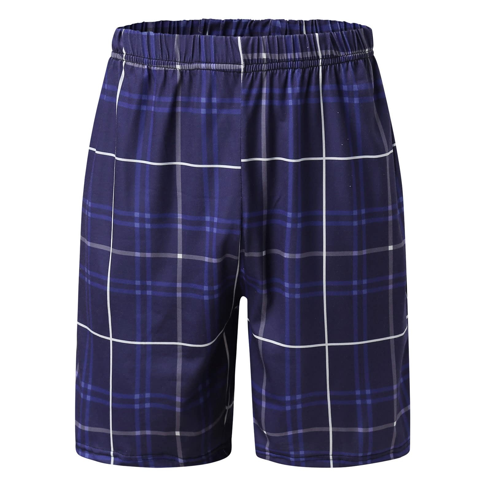 Men's Comfortable Woven Stretch Pajama Shorts with Pockets - Cotton Polyester Spandex Blend Sleepwear & Lounge Shorts - Perfect for Summer Nights, Lounging at Home, and Vacation Travel