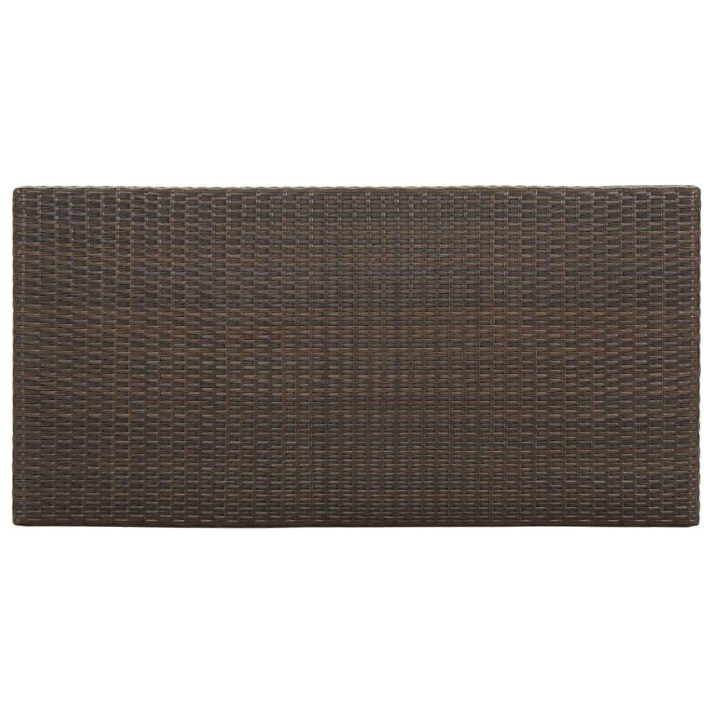 Brown Poly Rattan Bar Table with Storage Rack - 47.2x23.6x43.3 Inch Small Bistro Dining Table Set for Kitchen, Living Room & Bar Area | Perfect for Small Spaces, Breakfast Nooks & Outdoor Entertaining