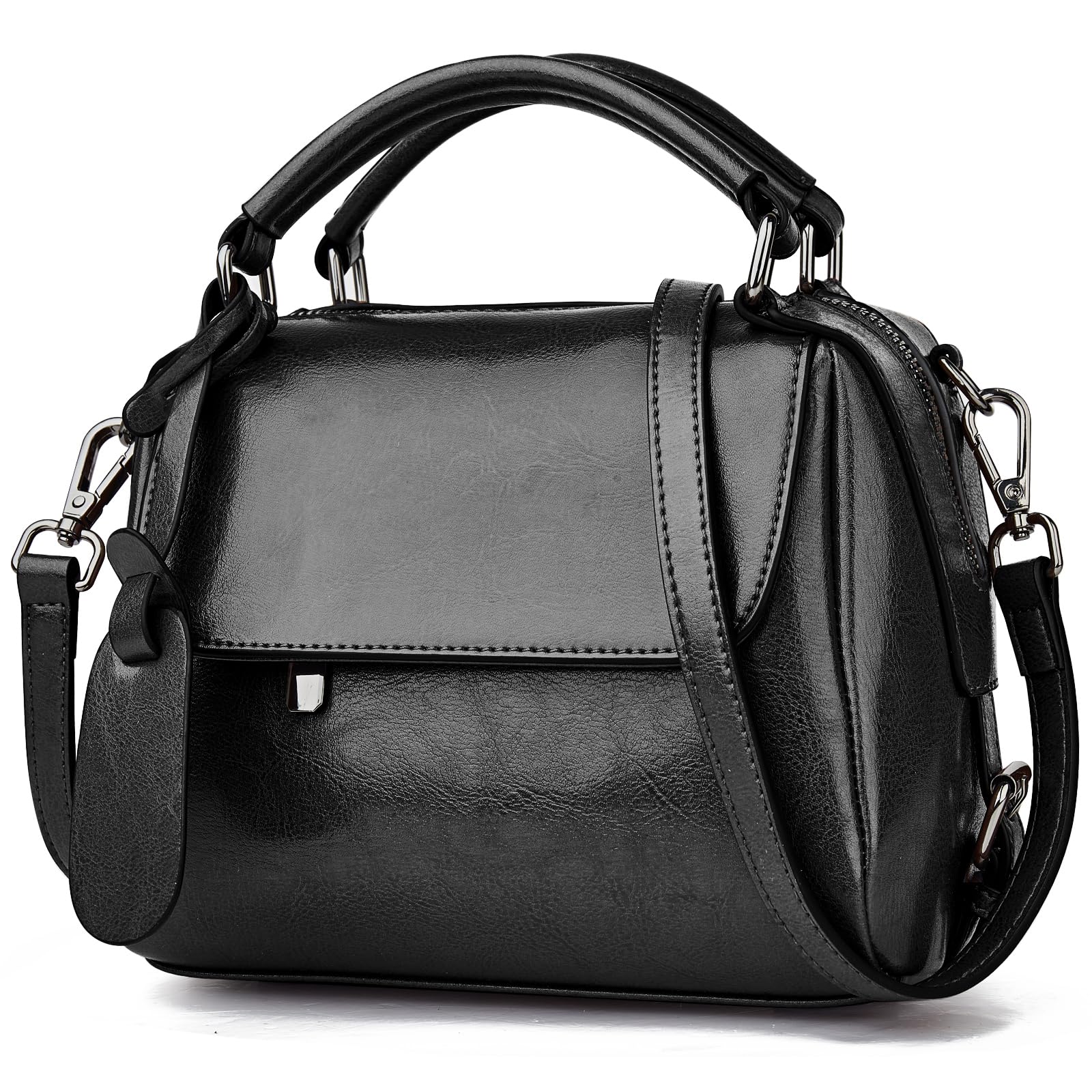 FOXLOVER Women's Leather Crossbody Bag - Mini Purse for Daily Use