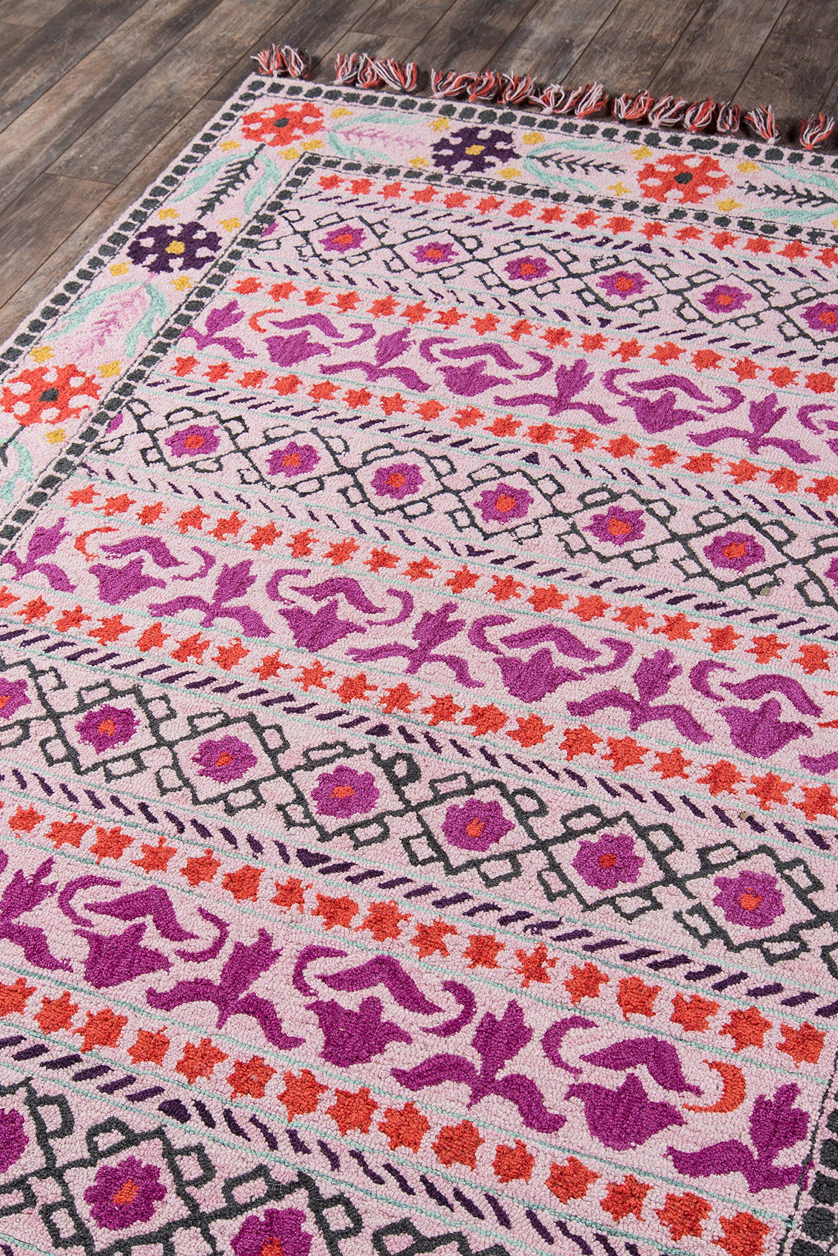 Momeni Tahoe 5' x 8' Pink Area Rug - Soft Modern Floral Design for Living Room, Bedroom & Home Decor