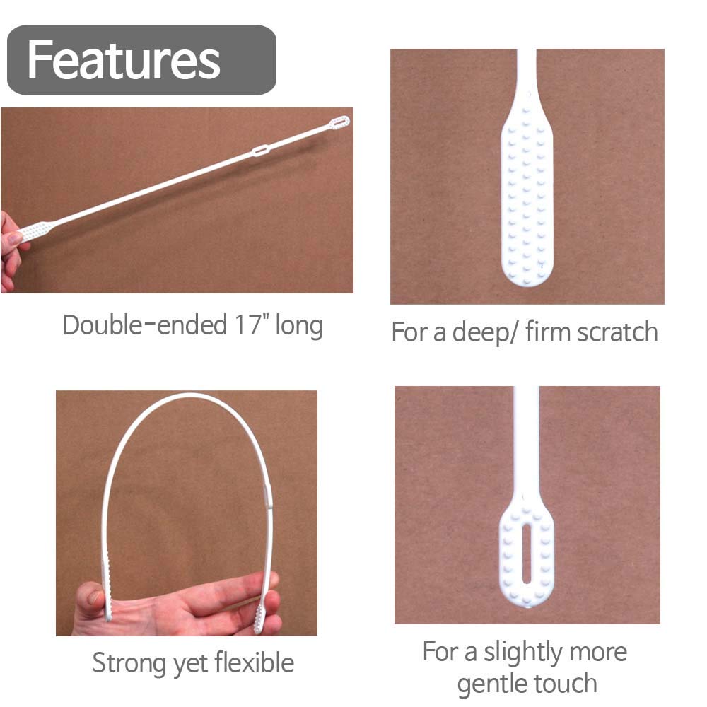 SC SCRATCH 'N' CLEAN Cast Scratcher & Cleaner - 17 Inch Pack of 2 - Itch Relief & Sanitizer for Arm & Leg Casts - Perfect for Post-Surgery, Broken Bone Recovery & Medical Care