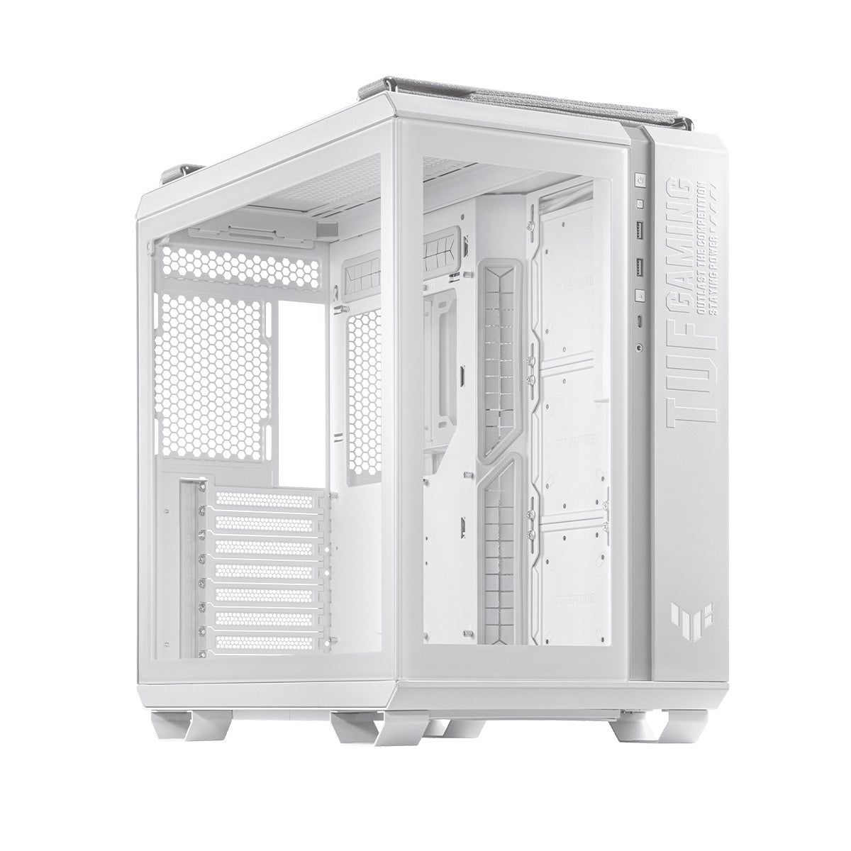 ASUS TUF Gaming GT502 White Mid Tower PC Case - High Airflow Tempered Glass Gaming Computer Case for Custom Builds | Perfect for Gaming Rigs & Workstations