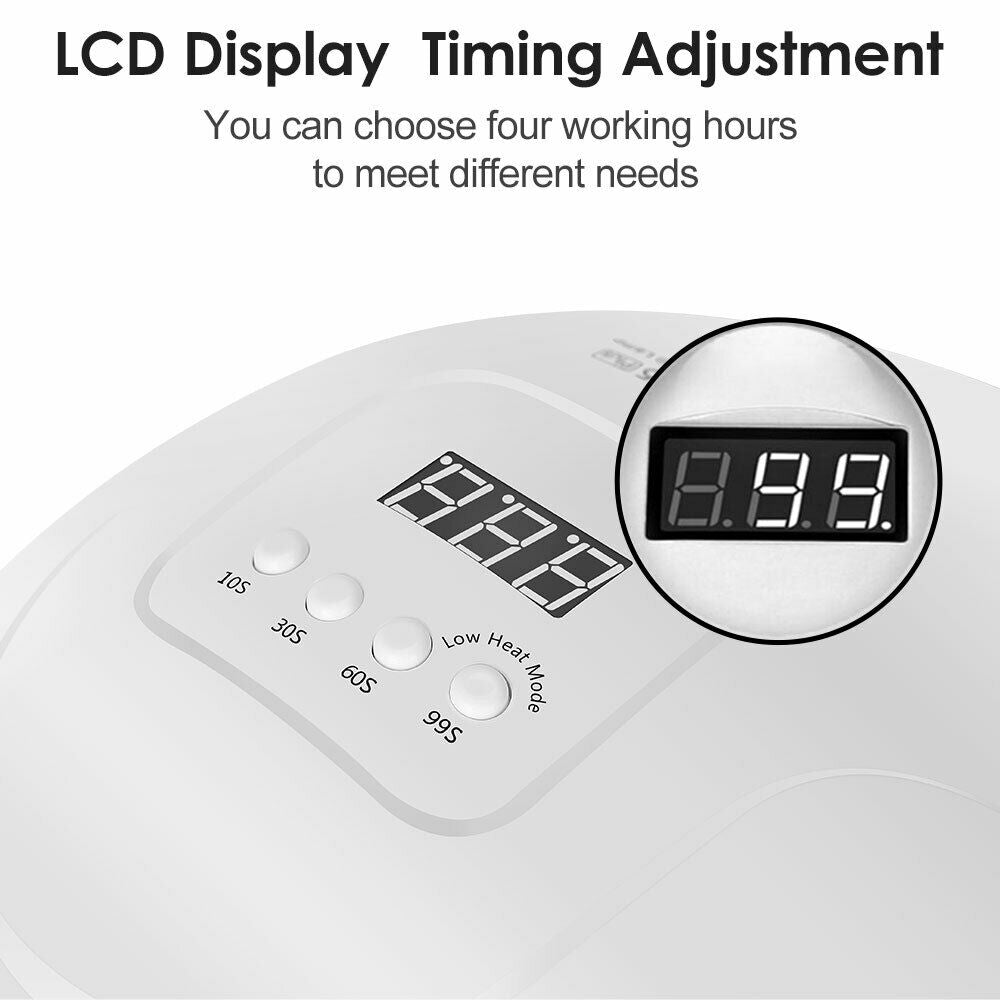 Professional 80W LED/UV Nail Lamp for Gel Polish Curing - Fast Drying Manicure & Pedicure Light for Home & Salon Use