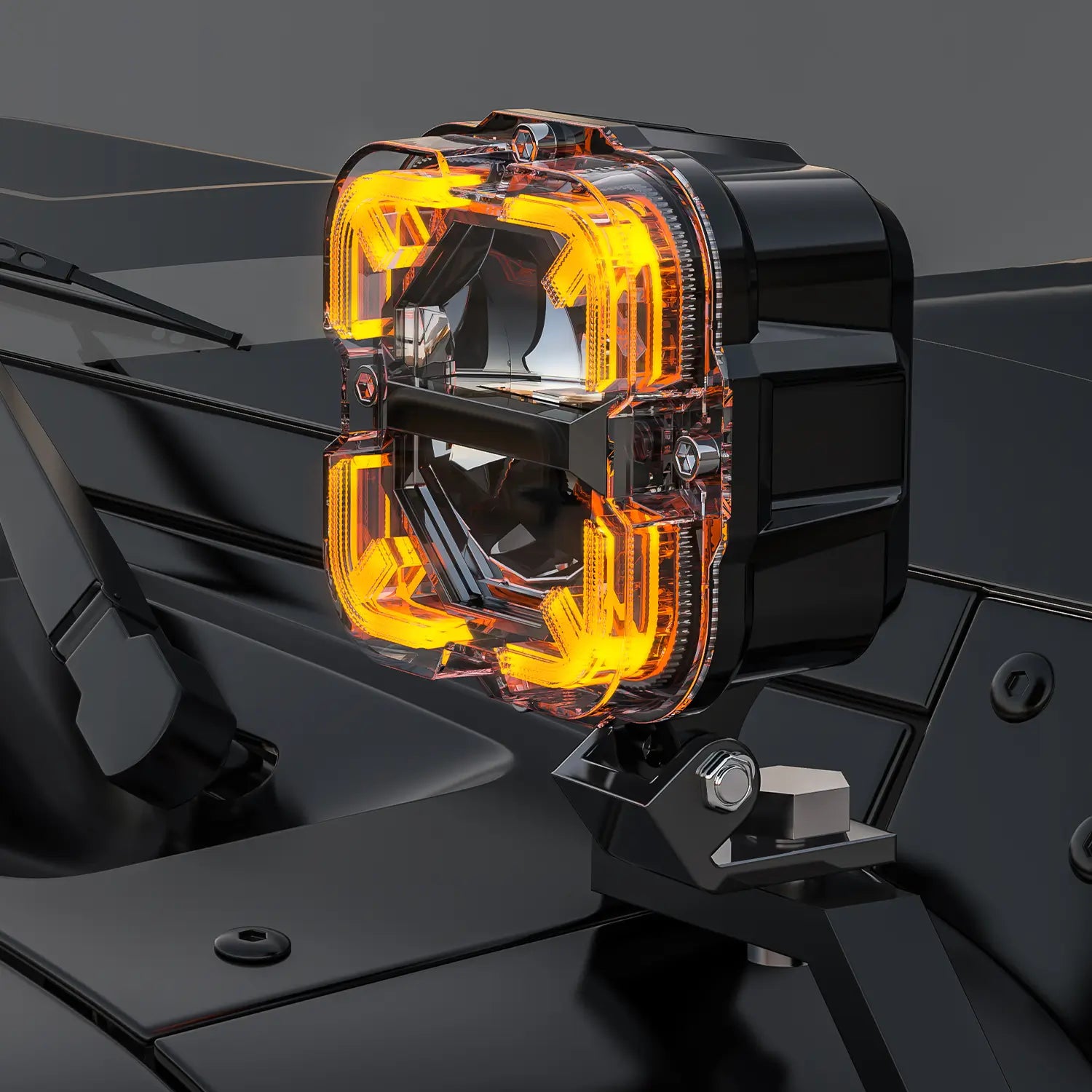 LOYO 90W 4 Inch LED Pods - APEX Series Off Road Driving Light with High/Low Beam & Amber DRL | Waterproof LED Light Bar for Trucks, Jeeps, ATVs, UTVs | Perfect for Night Off-Roading, Camping & Emergency Lighting