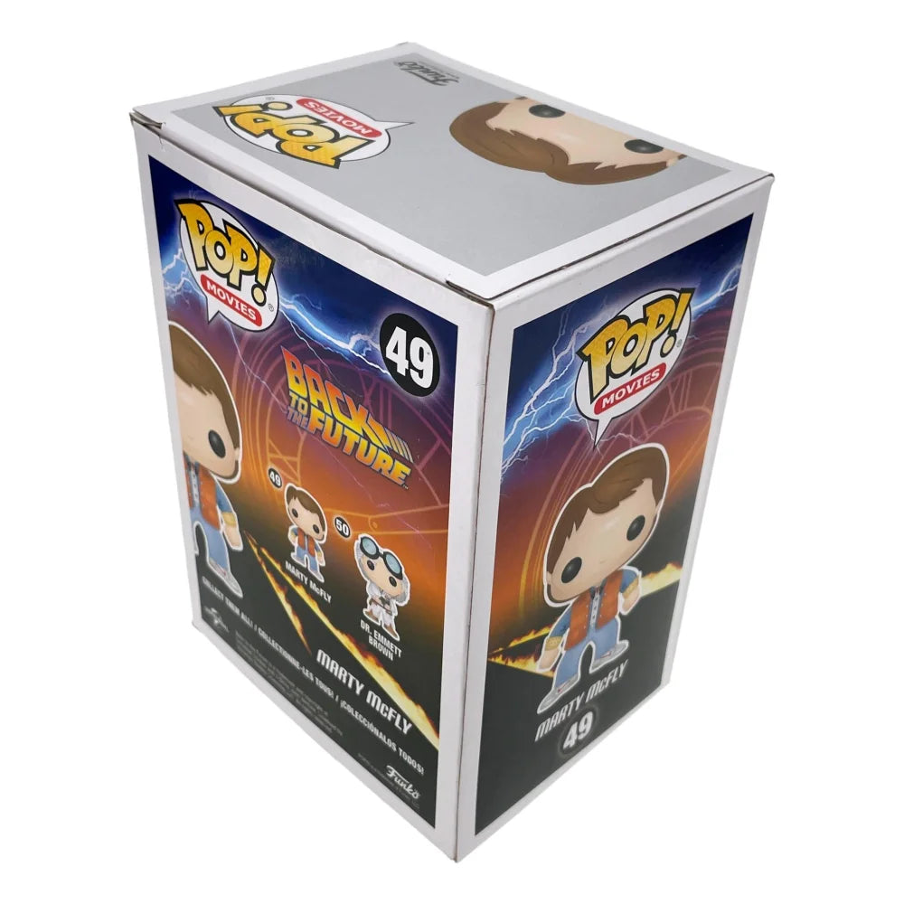Michael J. Fox Autographed Back to the Future Funko Pop #49 Marty McFly with JSA COA - Limited Edition Collectible for Movie Fans & Pop Culture Enthusiasts
