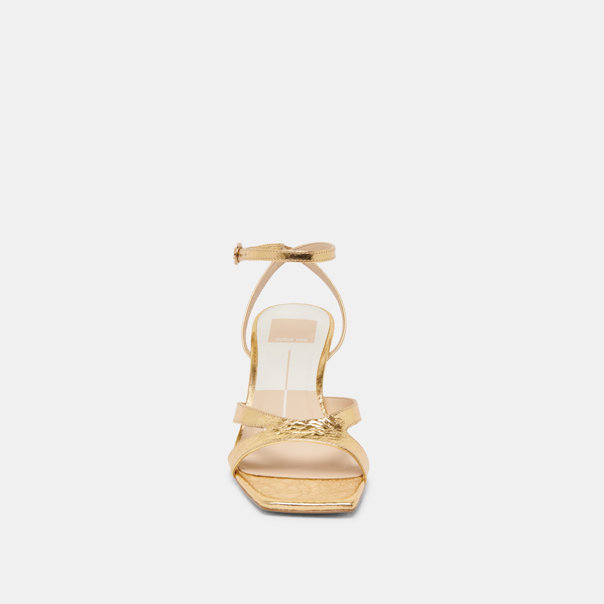 BECKI Women's Gold Distressed Leather Heels - Stylish High Heel Pumps for Parties, Weddings & Evening Events