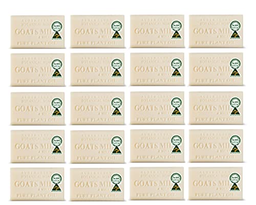 Australian Botanical Soap - Goats Milk & Soybean Oil (20 Bars) | Natural Skincare for Dry & Sensitive Skin | Handmade Organic Soap for Bath, Shower & Gift