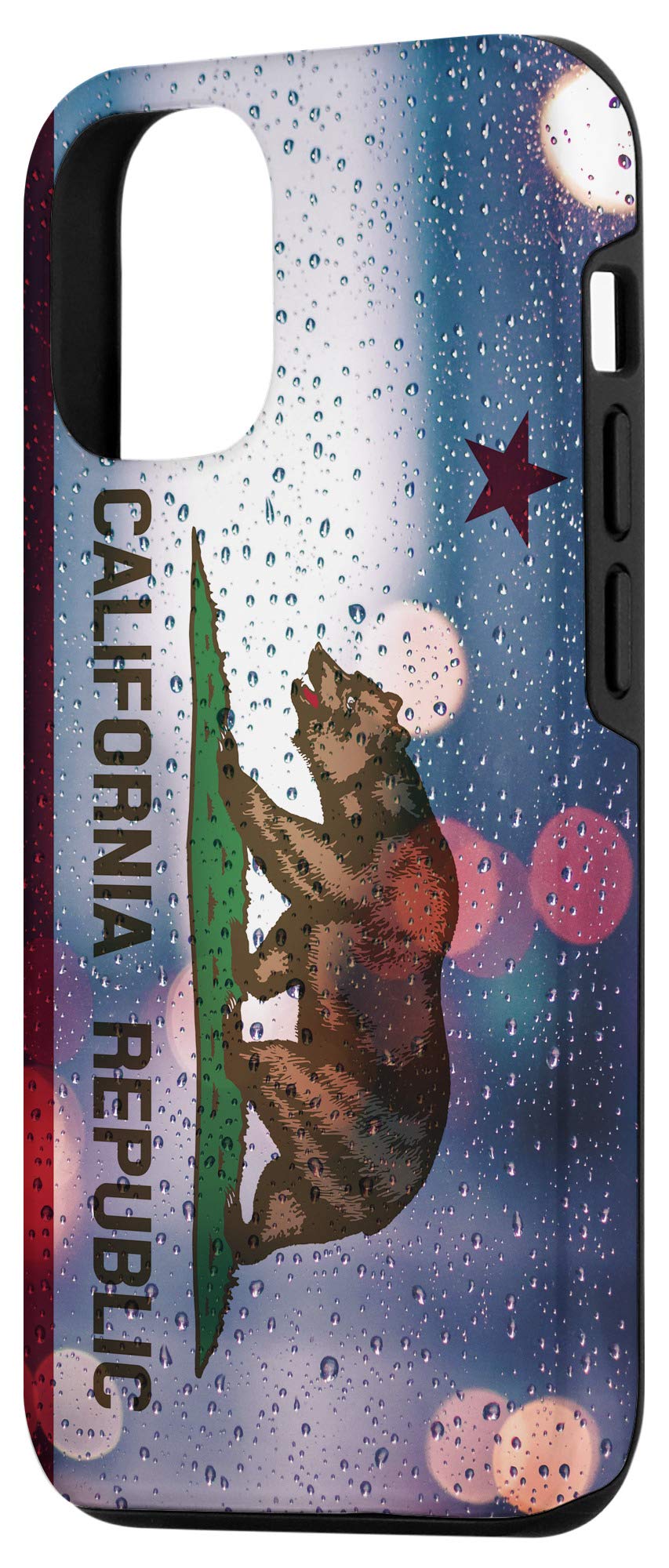 iPhone 12/12 Pro California Raindrop Flag Design Phone Case - Durable Protective Cover with Californian Pride Theme | Perfect for Travel, Beach Days & Showing State Pride