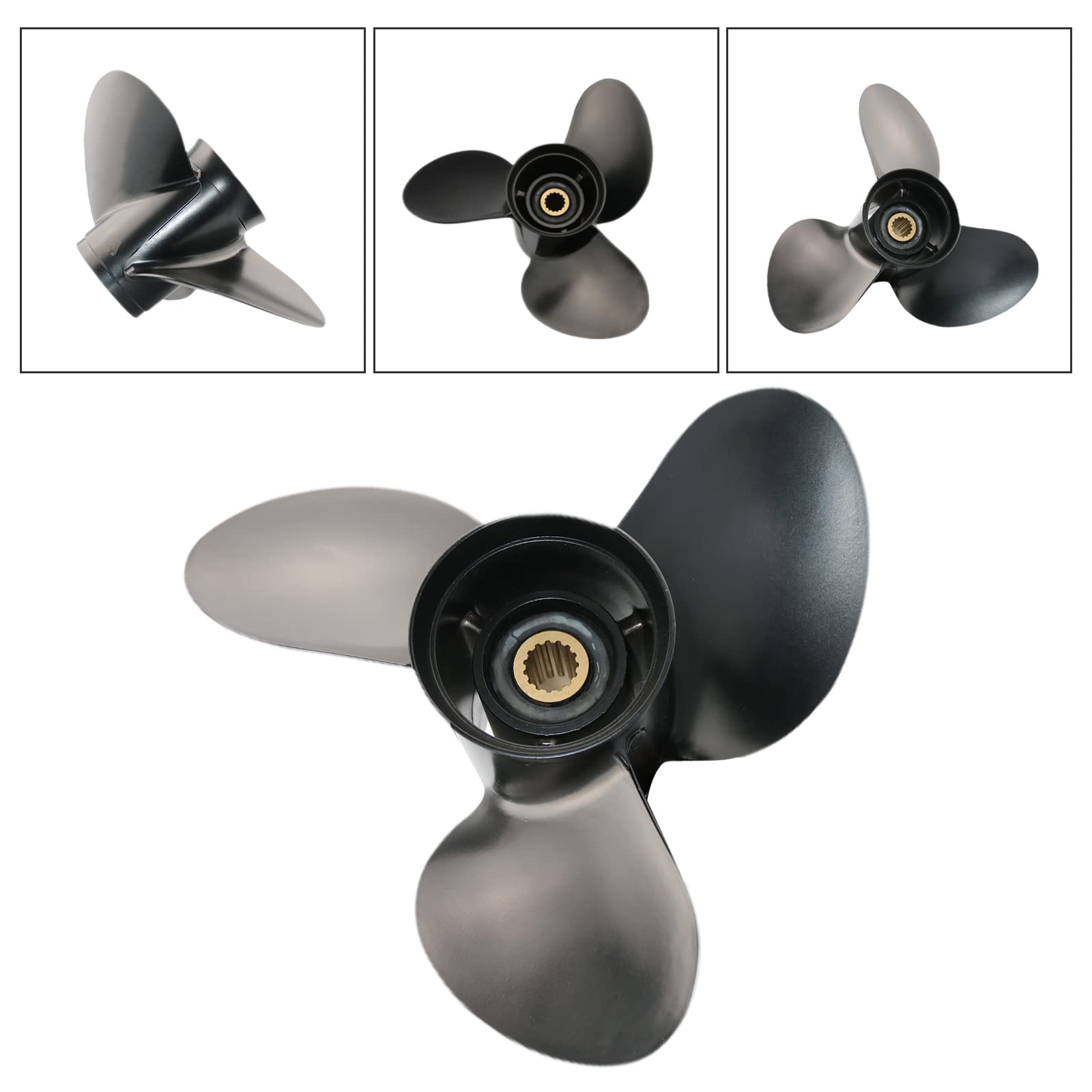 Jetman Aluminum Outboard Propeller 3-Blade 13 Spline RH - Compatible with Suzuki 60HP-140HP Boat Motors (60HP/70HP/75HP/85HP/90HP/100HP/115HP/140HP) - Durable Marine Replacement Part for Fishing, Cruising & Water Sports