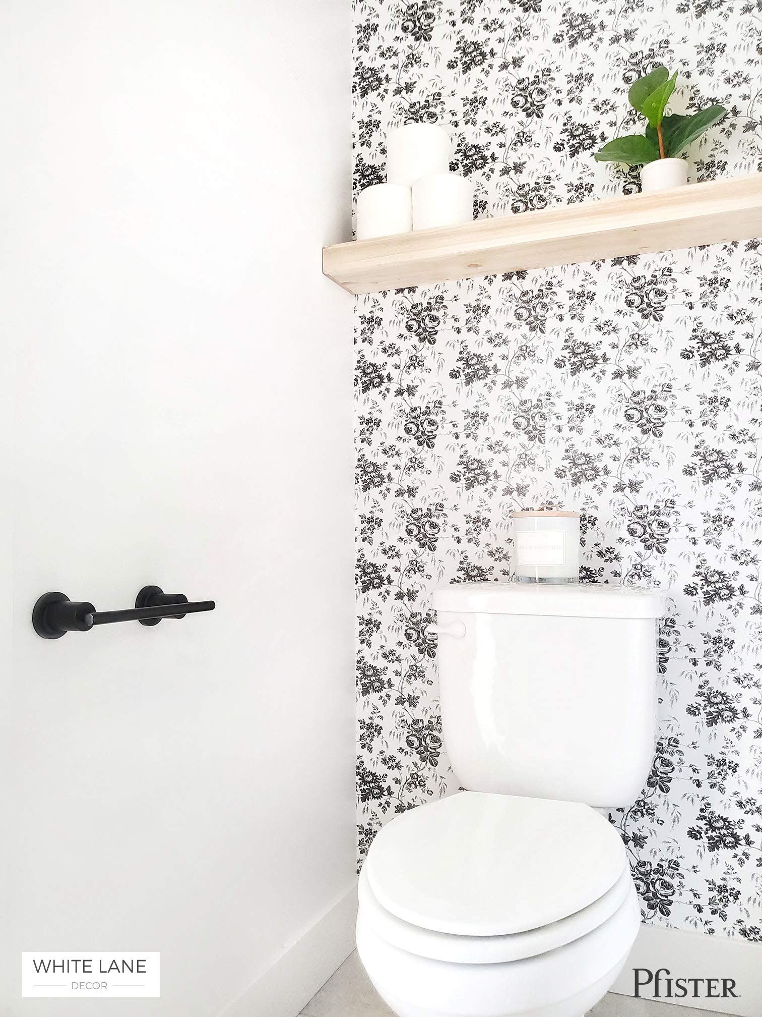 Pfister Contempra Wall-Mounted Toilet Paper Holder - Matte Black Bathroom Tissue Roll Holder with Screw-In Installation (BPHNC1B) - Perfect for Modern Bathrooms & Powder Rooms