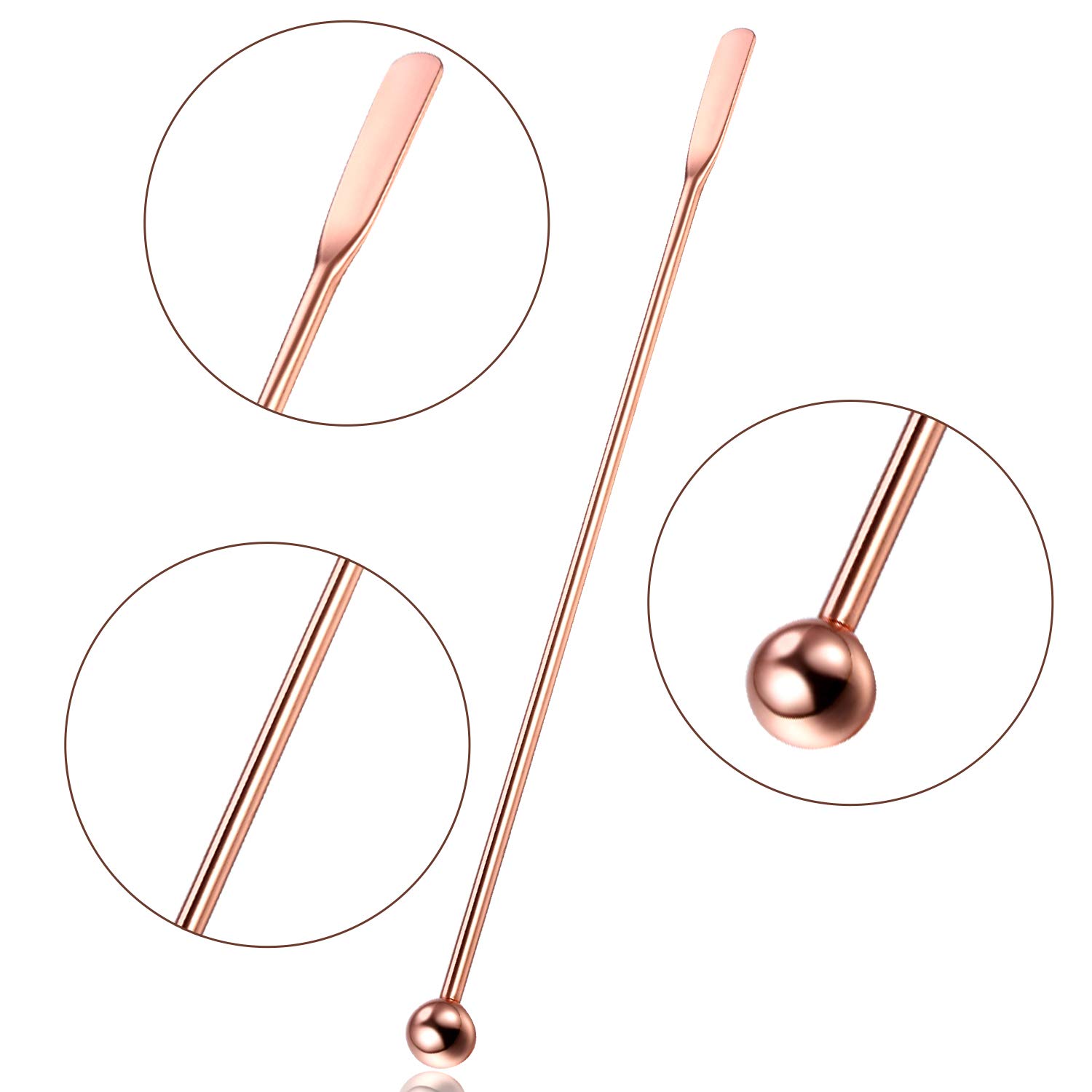 7.5 Inch Stainless Steel Drink Stirrers with Rectangular Paddles - Set of 8 Reusable Coffee, Cocktail, Chocolate Milk & Juice Stir Sticks (Multicolor) - Perfect for Home, Office, Cafes & Bars