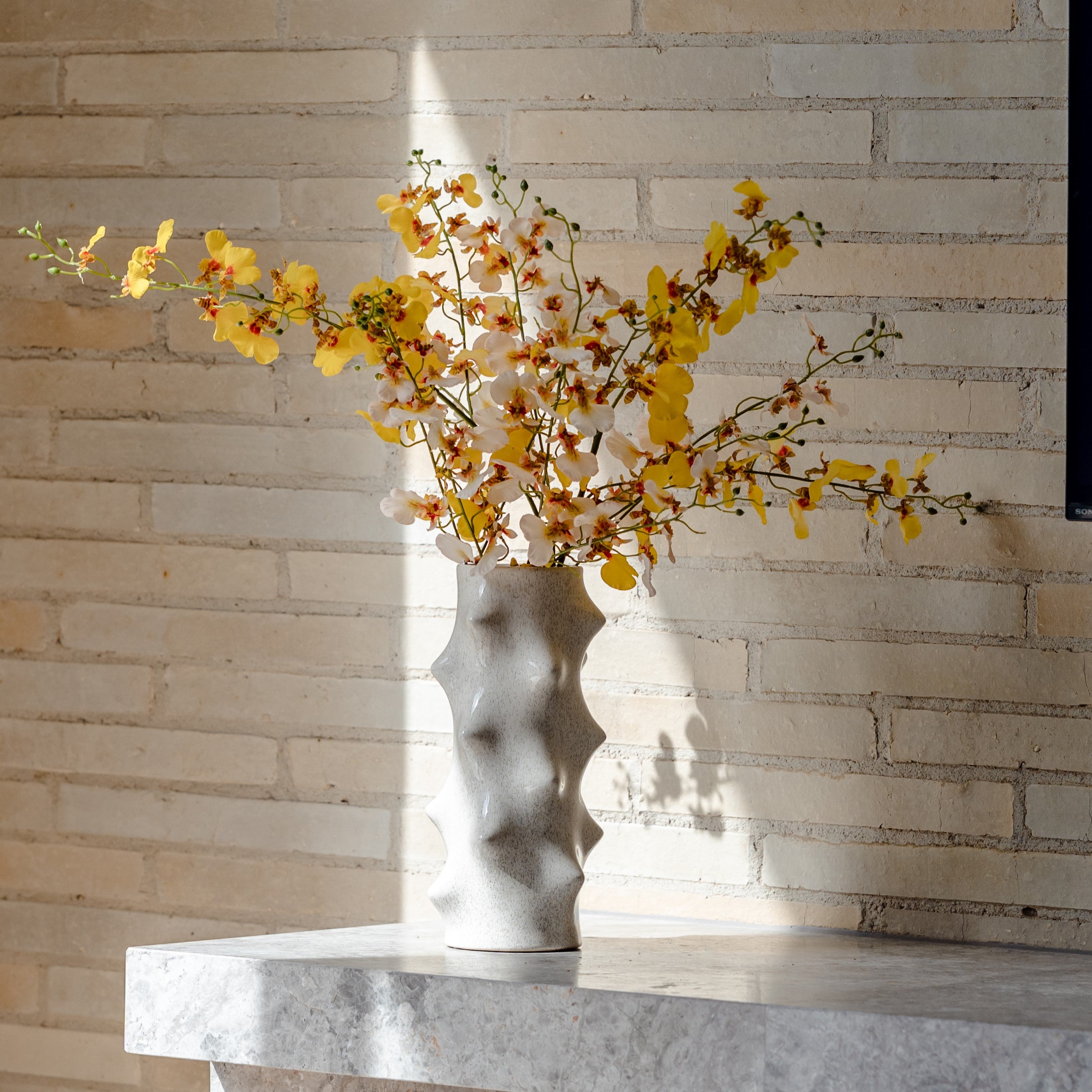 Artificial Yellow Dancing Orchid Spray - 36.6 Inches Long Silk Flower for Home Decor, Wedding Centerpieces & Floral Arrangements