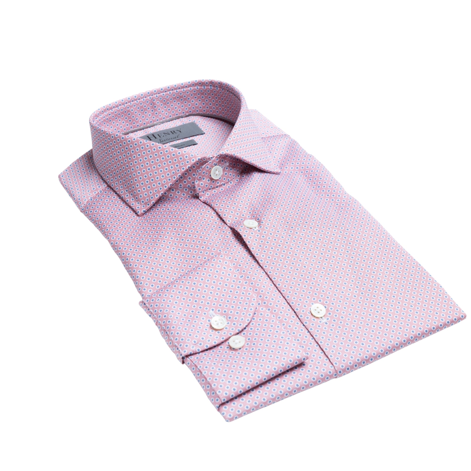 Henry Sartorial Woven Cotton Shirt for Men - Classic Red Button Down Shirt | Business Casual & Office Wear | Perfect for Work, Date Night & Formal Occasions