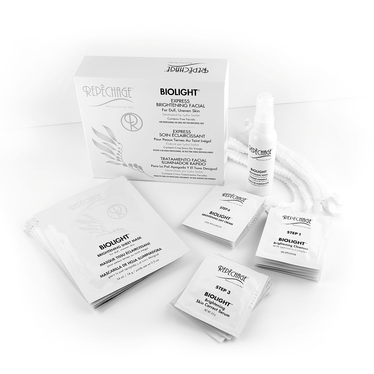 Biolight® Express Brightening Facial Treatment - 5 Professional Uni-Dose Ampoules for Glowing Skin | At-Home Skincare & Spa Night Routine