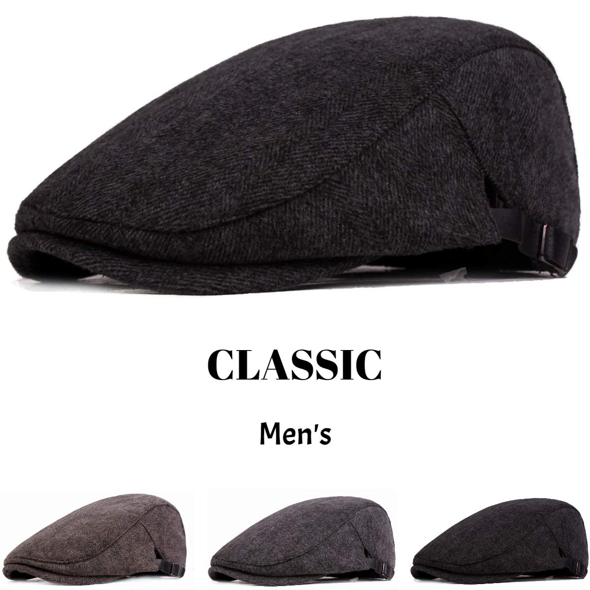 Vintage Newsboy Cap for Men - Classic Ivy Cabbie & Golf Hat - Flat Driving Cap for Hunting, Golfing & Casual Wear