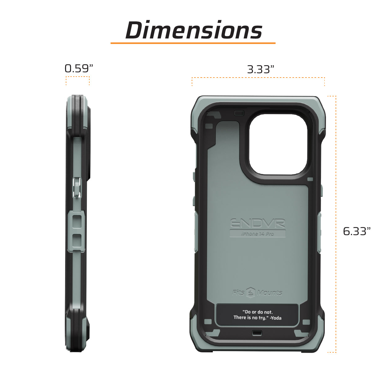 iPhone 14 Pro ENDVR Shockproof Phone Case - Premium USA Made Protective Cover for Everyday Use, Travel & Outdoor Activities