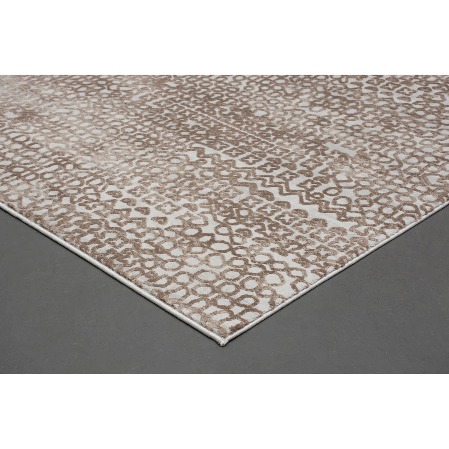 Renwil Polyester Rectangle Area Rugs - Brown & Grey Modern Design (58
