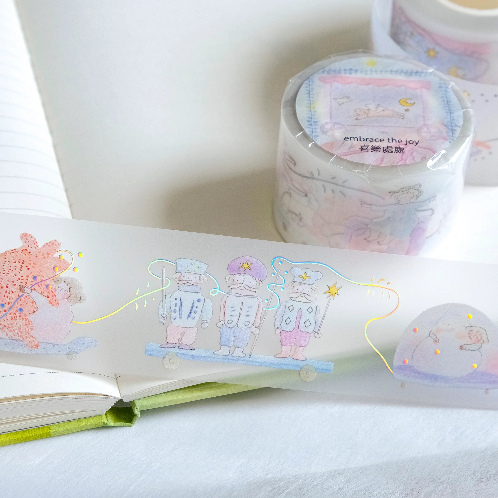 Dodolulu Washi Tape - Embrace The Joy PET Decorative Tape for Scrapbooking, Journaling, DIY Crafts & Gift Wrapping