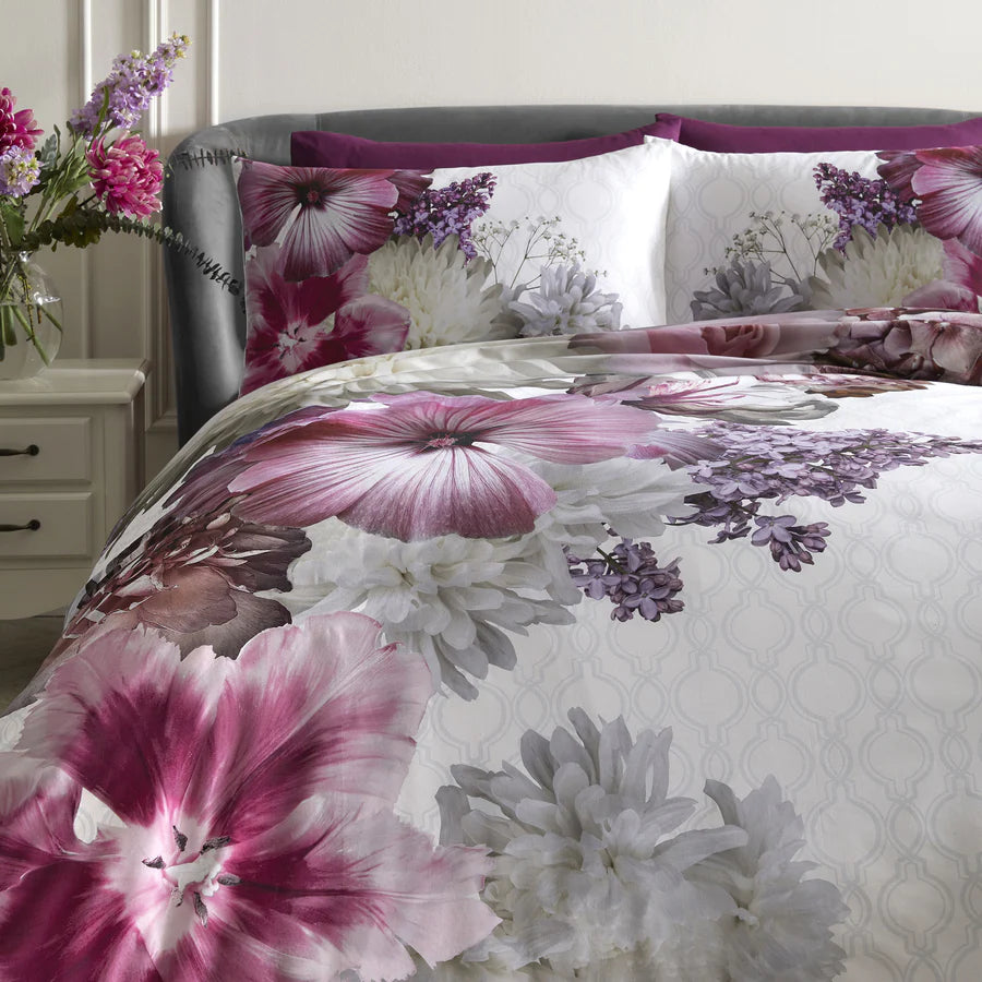 Laurence Llewelyn Bowen Mayfair Lady Duvet Cover Set - Luxury Floral Bedding Collection for Queen/King Size - Elegant Home Decor for Master Bedroom & Guest Room