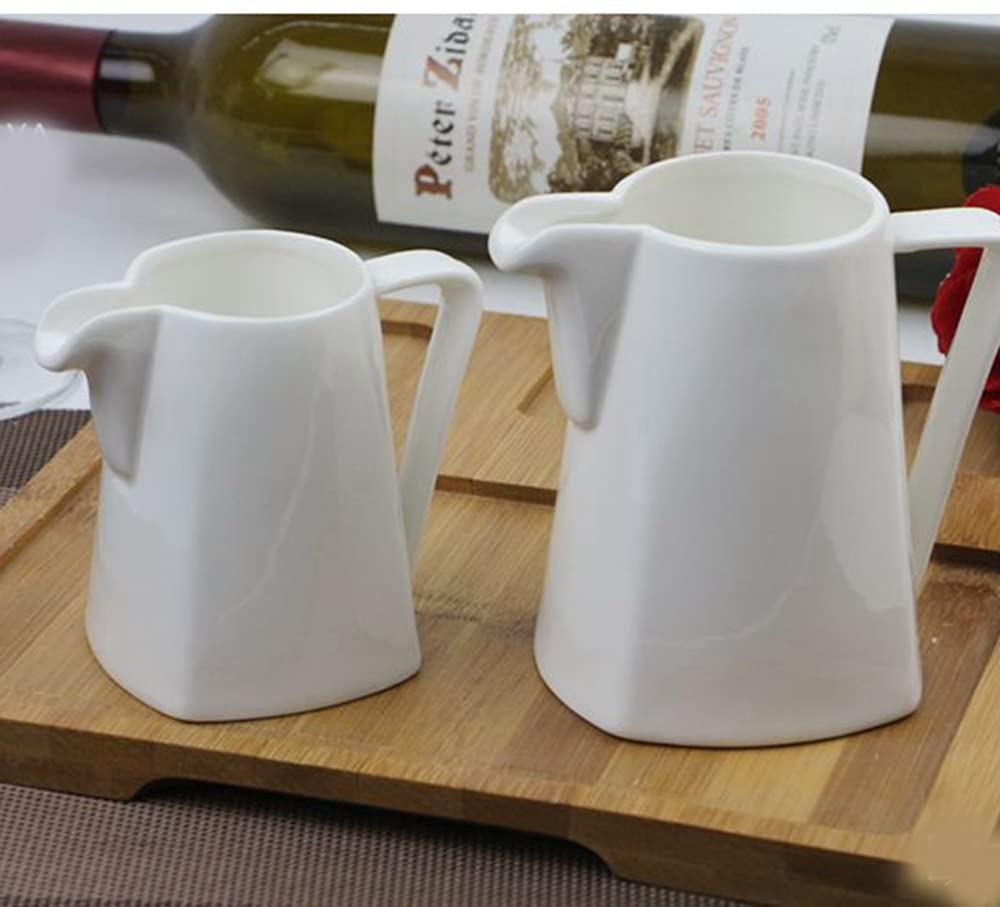 White Ceramic Creamer Pitcher - Elegant Serving Pitcher for Milk, Coffee Creamer & Sauces - Perfect for Breakfast, Tea Parties & Kitchen Decor
