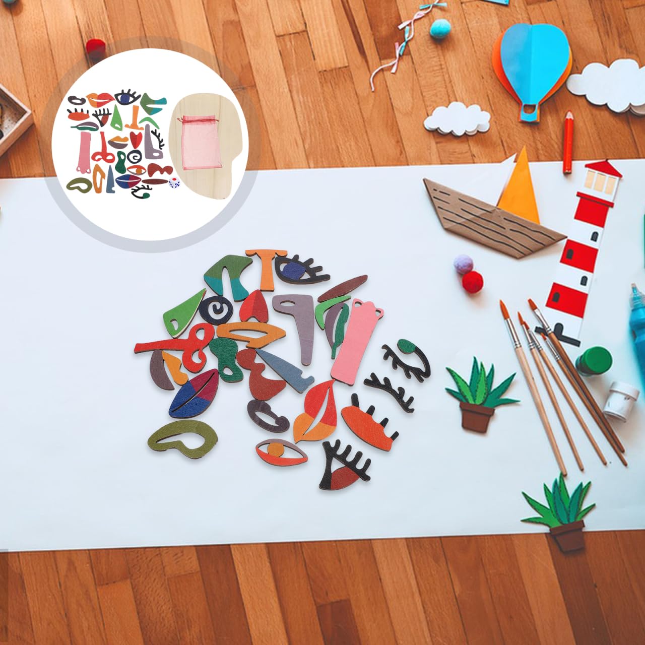 Montessori Wooden Face Puzzle Set - 26-Piece Picasso Art Jigsaw Toy for Kids, DIY Creative Learning & Educational Playset - Perfect for Home, Classroom & Montessori Activities