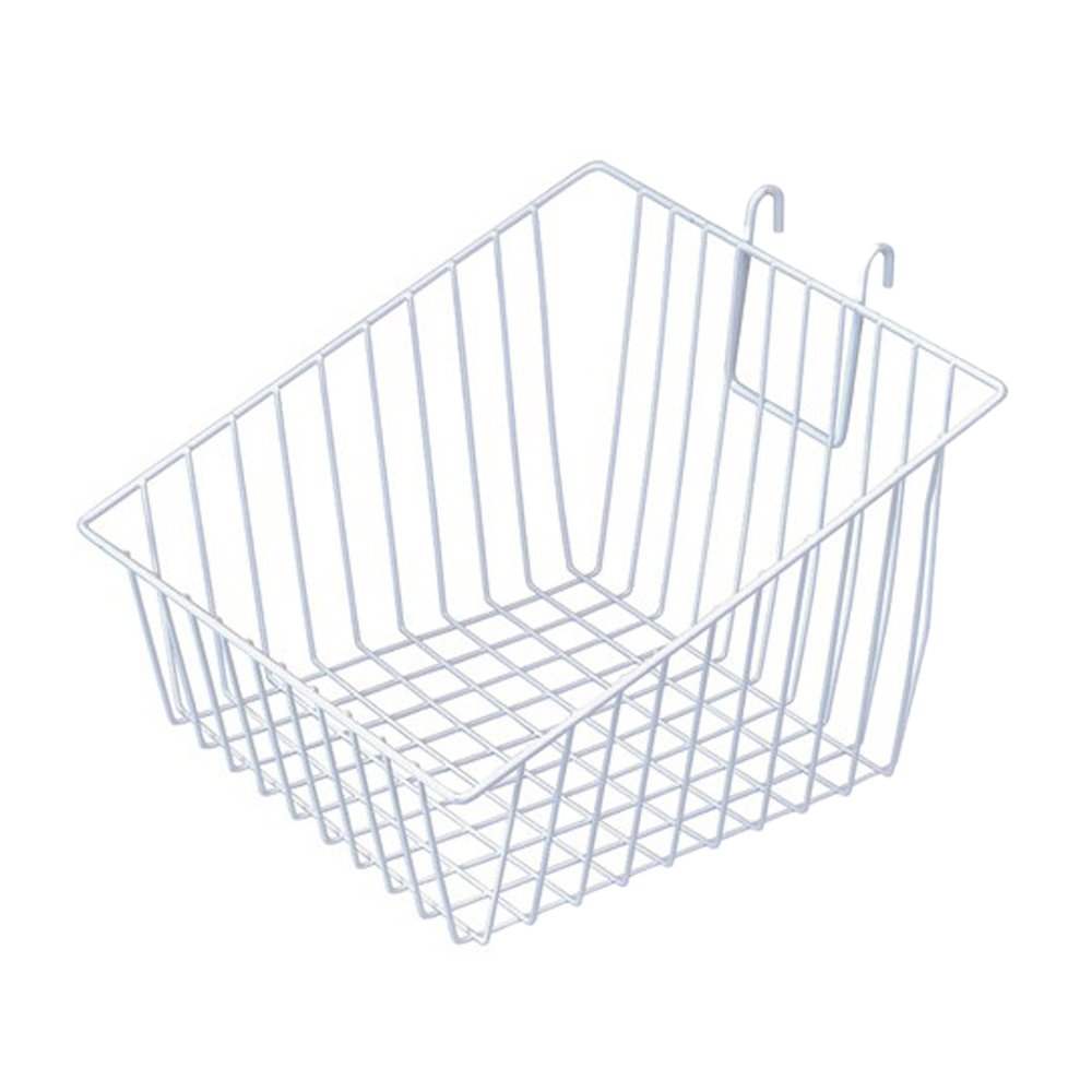 12x12x8 Grid-Store Slanted Basket - Space Saving Storage for Shelves & Closets