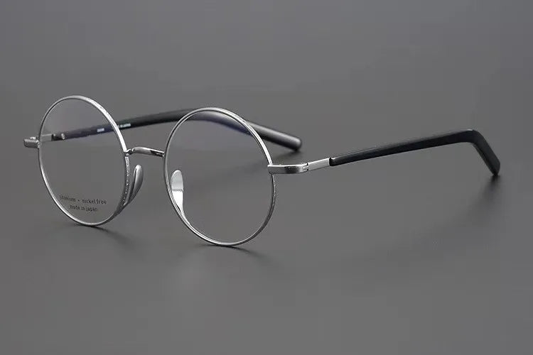 Aimee Unisex Full Rim Round Titanium Eyeglasses Frame 2085 - Lightweight Durable Glasses for Men & Women - Perfect for Reading, Work, and Daily Wear