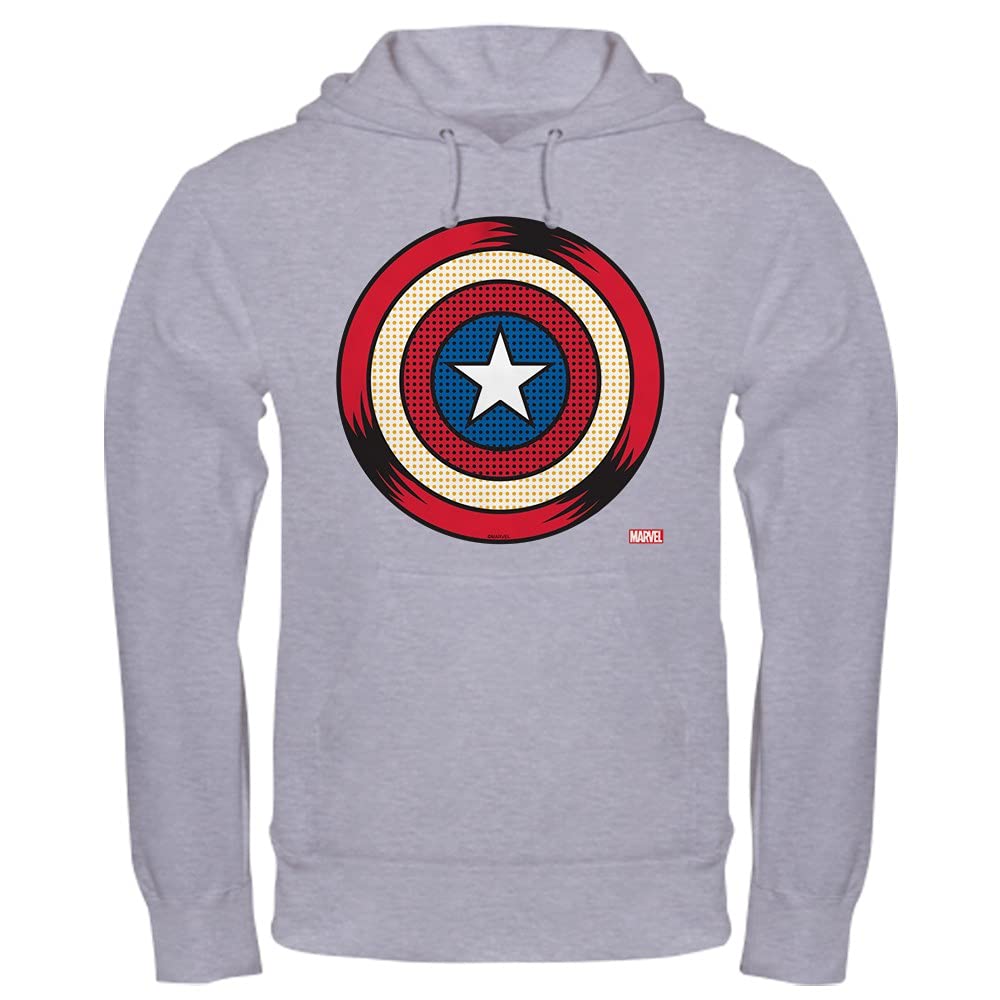 Captain America Comic Shield Hooded Sweatshirt | Marvel Superhero Pullover | Men's & Women's Casual Wear | Perfect for Cosplay, Comic Con & Winter Outfits
