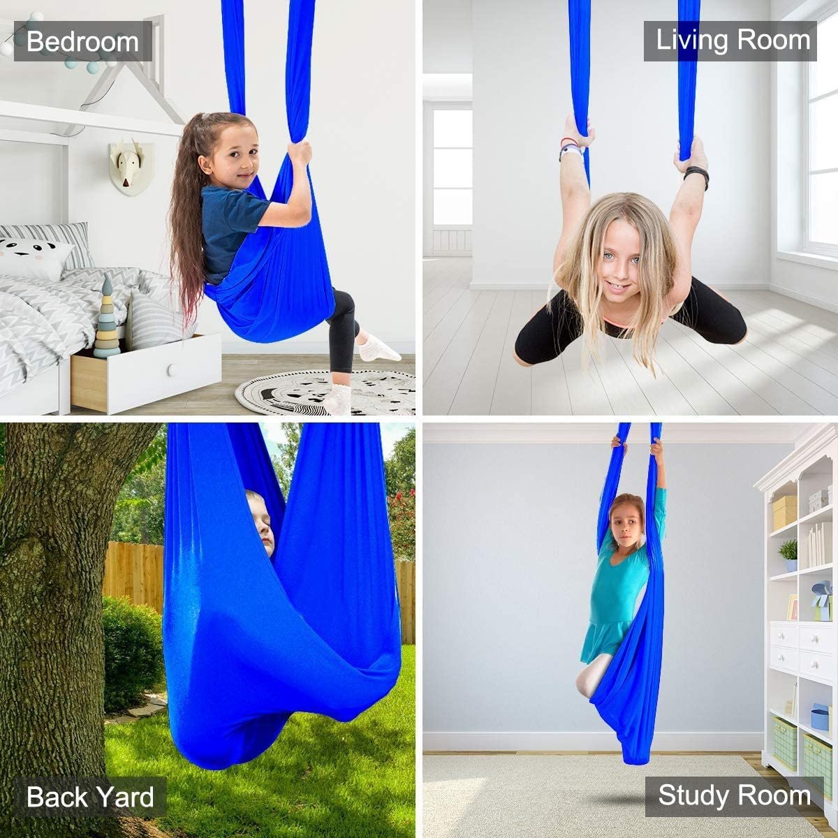 Therapeutic Sensory Swing for Adults & Kids - Indoor/Outdoor Aerial Yoga Hammock with Calming Effect, Ideal for Special Needs, Relaxation & Stress Relief - Perfect for Home, Therapy Rooms & Play Areas