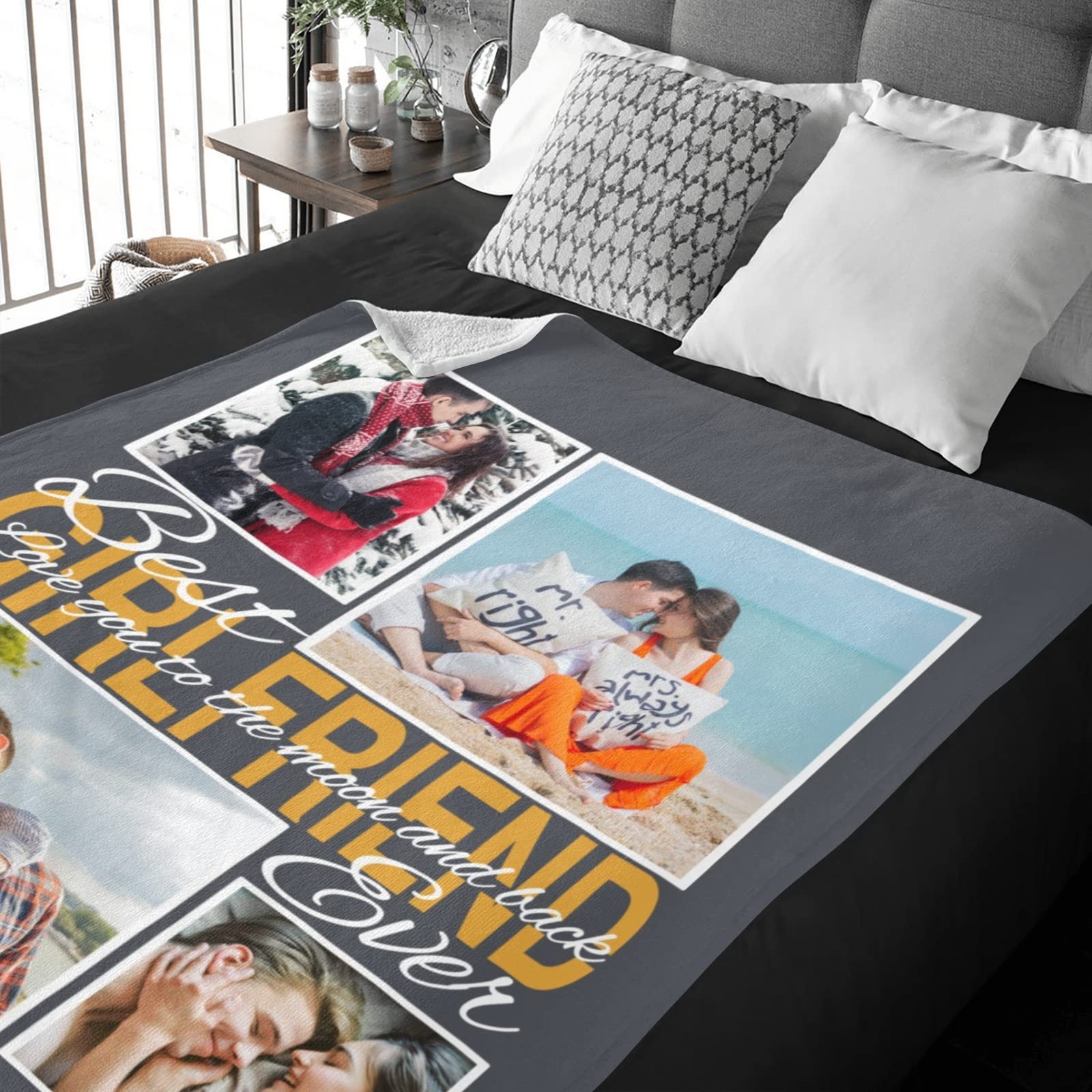 Custom Photo Blanket - Personalized Picture Blanket with Your Design for Mother, Father, Kids, Sister, Friends & Couples - 30x40 Inch Sherpa Fleece Throw - Perfect for Birthday Gifts, Anniversary Presents & Cozy Home Decor