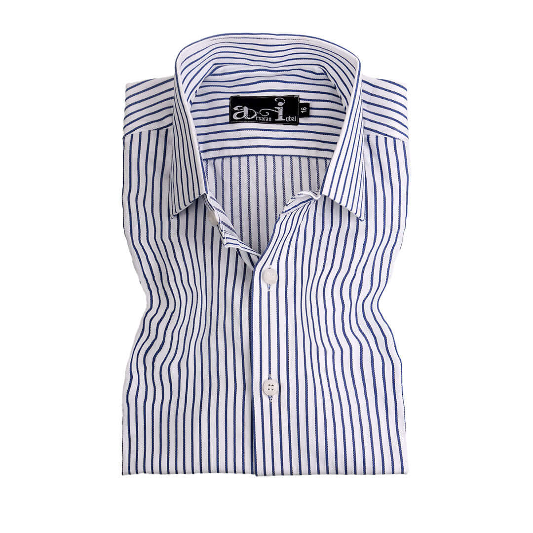 Stylish Black and White Striped Formal Dress Shirt for Men - Perfect for Office, Business Meetings & Special Occasions