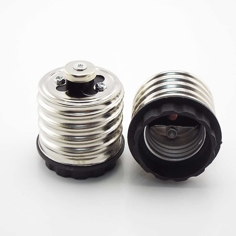 2pcs LED Power Adapter E40 to E27 Socket Converter - Bulb Base Holder & Plug Extender for LED Lights - Perfect for Home, Garage, and Outdoor Lighting Fixtures