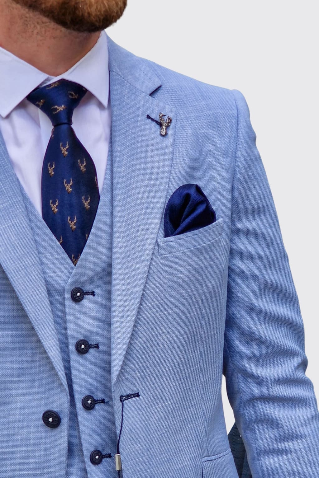 Cavani Miami Men's Sky Blue Blazer - Slim Fit Formal Jacket for Weddings, Business & Special Occasions