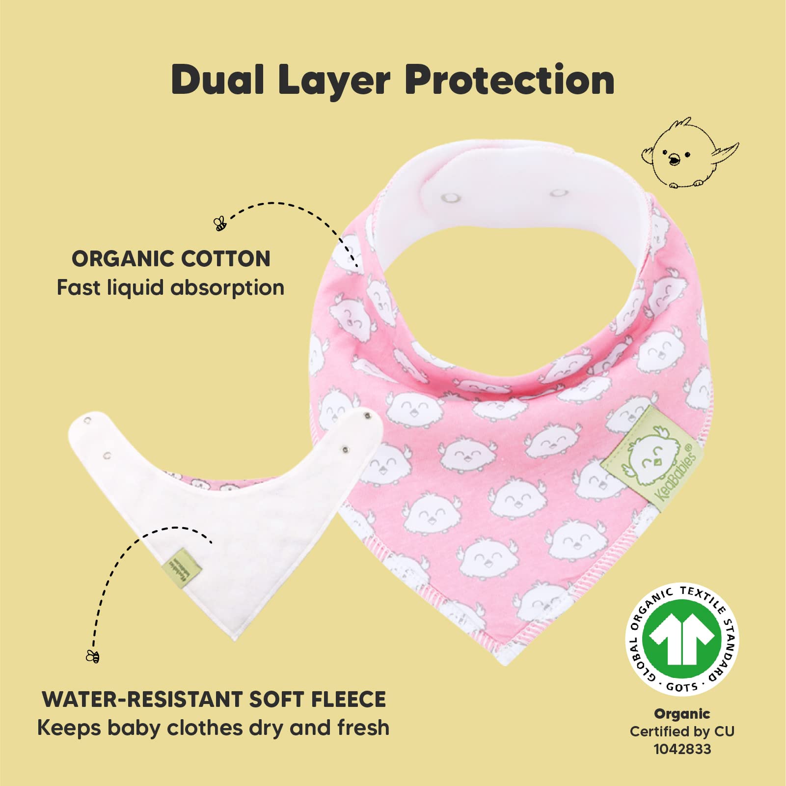 Organic Burp Cloths & Bandana Bibs Set by KeaBabies - Soft Cotton Baby Essentials for Boys & Girls - Ideal for Newborns, Feeding & Drool Control - Perfect Baby Shower Gift for New Moms