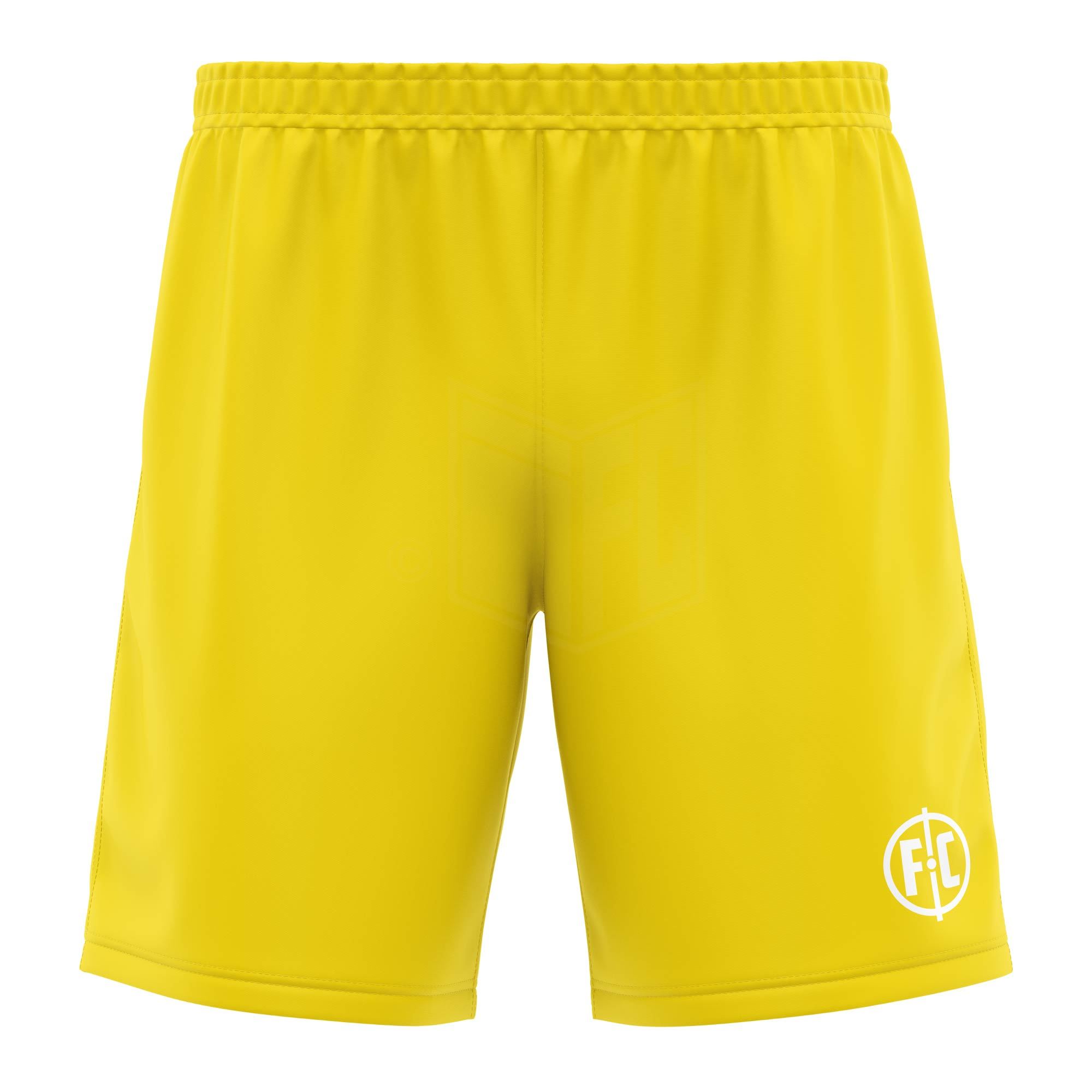 FC Match Football Shorts - High-Performance Soccer Shorts for Men & Women | Yellow | Perfect for Training, Games & Casual Wear