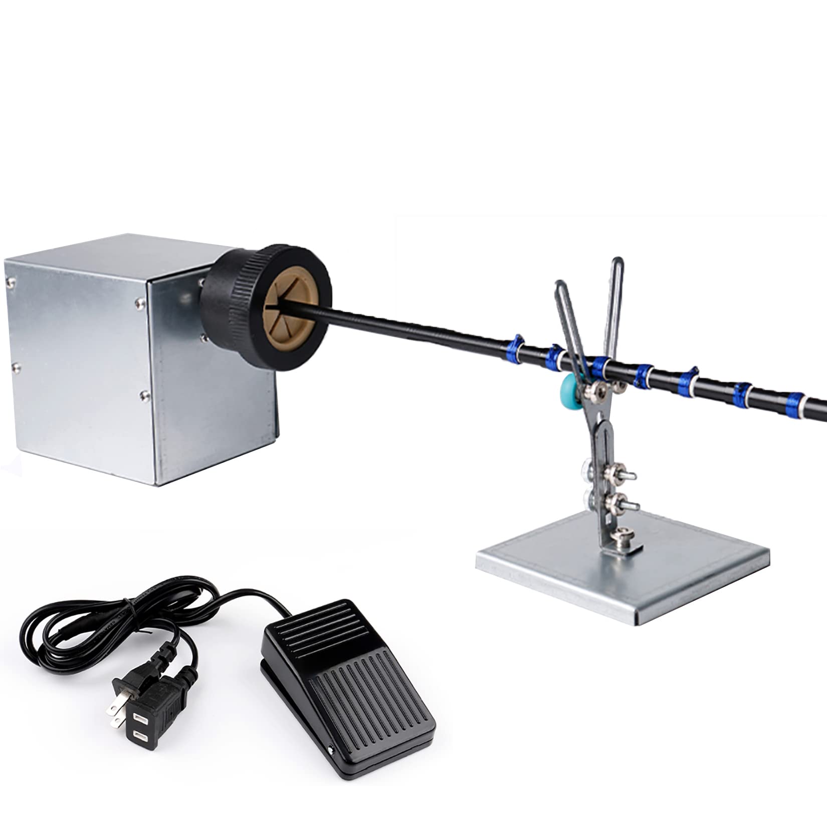 iDili Portable Electric Fishing Rod Winding Machine 0-60RPM - DIY Lure Rod Repair & Building Tool with Epoxy Glue Application | Perfect for Anglers, Rod Modifications, and Professional Fishing Gear Maintenance