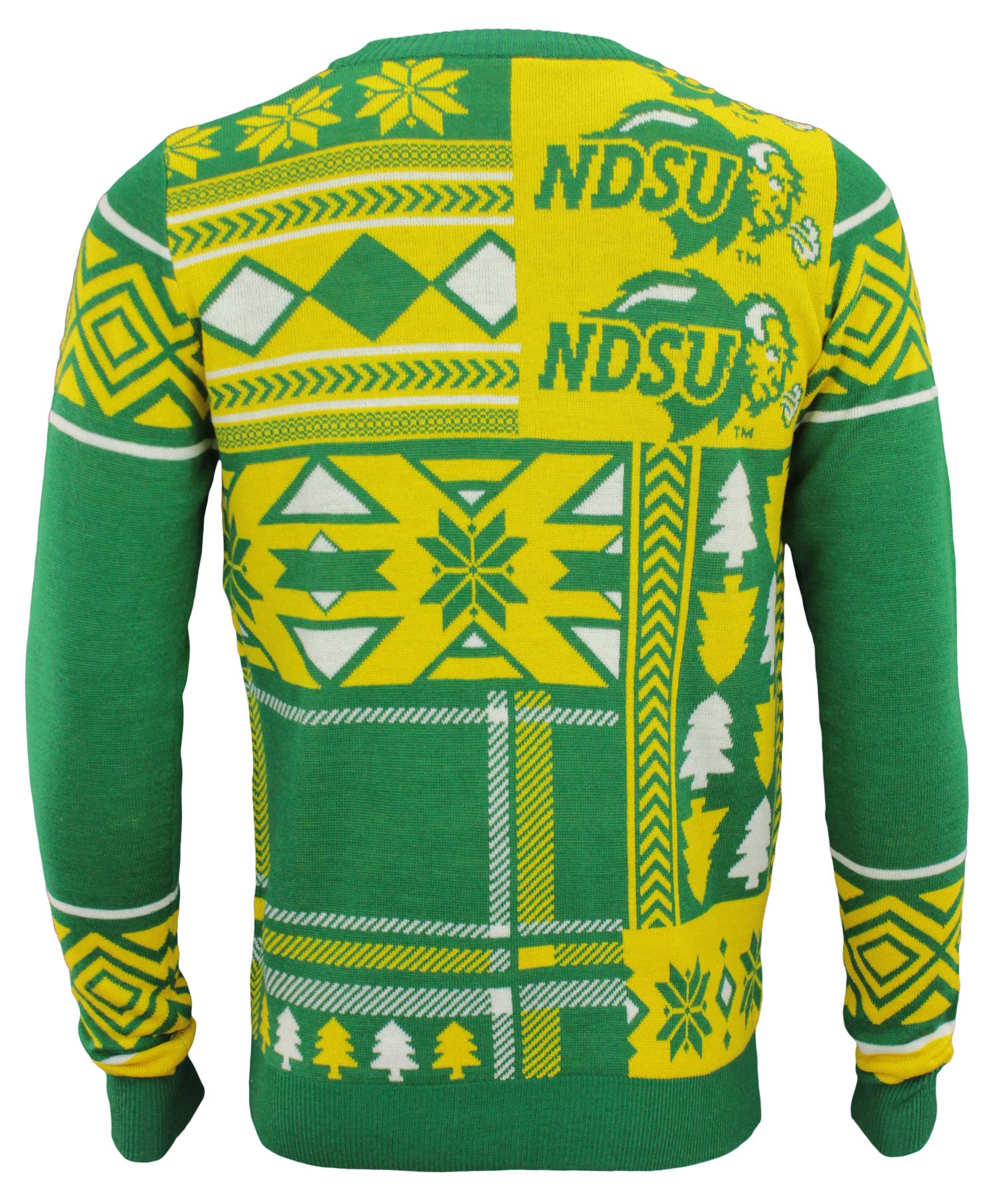 NCAA Men's Ugly Christmas Sweater with Team Patches - Holiday Crewneck Pullover for College Basketball Fans - Perfect for Christmas Parties & Game Day Festivities