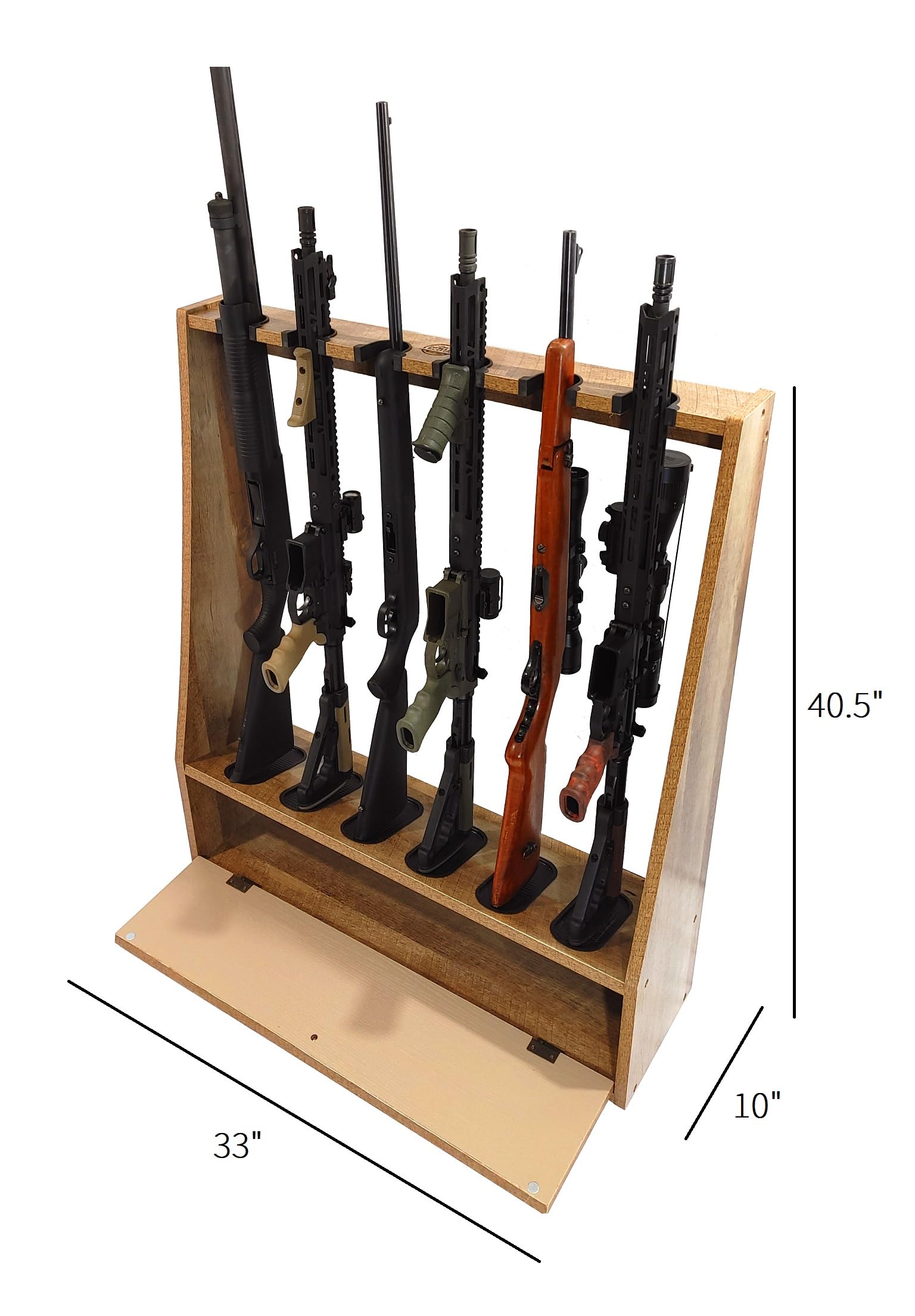 Old Cedar Outfitters Premium Standing Gun Rack - Wall Mounted Rifle & Shotgun Storage for Hunting Cabin, Man Cave, or Home Security - Durable Wooden Firearm Organizer with Rustic Design
