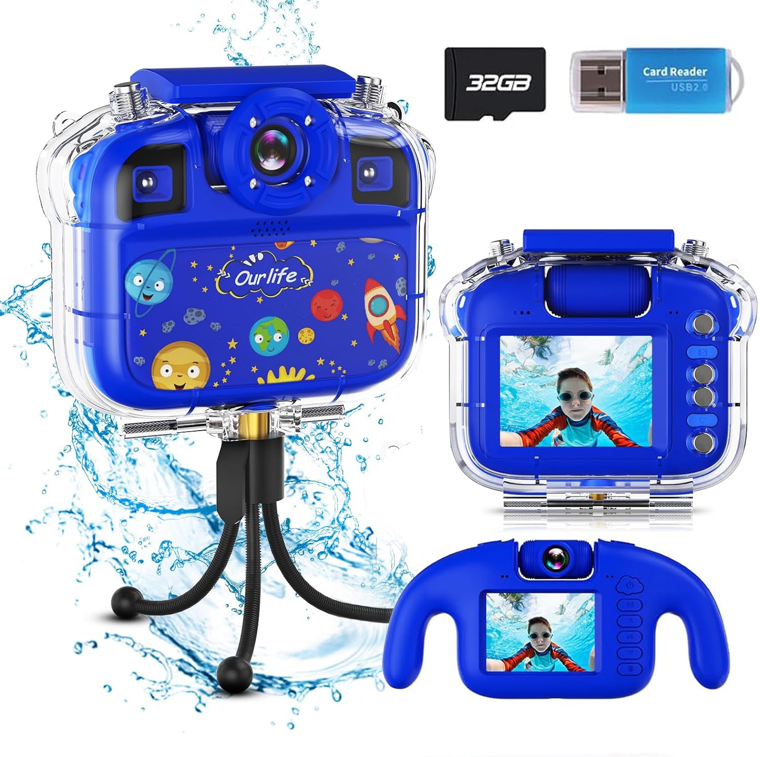 Ourlife 100FT Waterproof Kids Camera - HD 1080P Digital Camera for Boys & Girls | Perfect for Swimming & Outdoor Adventures