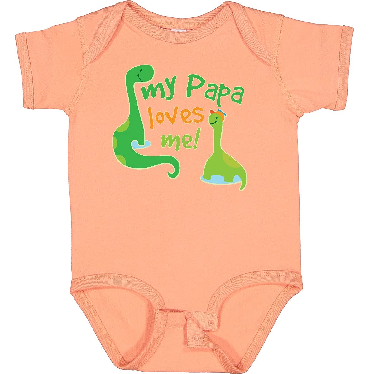 Inktastic My Papa Loves Me Dinosaur Baby Bodysuit - Cute Dinosaur Graphic Onesie for Infants & Toddlers - Perfect for Father's Day, Playdates & Family Photos