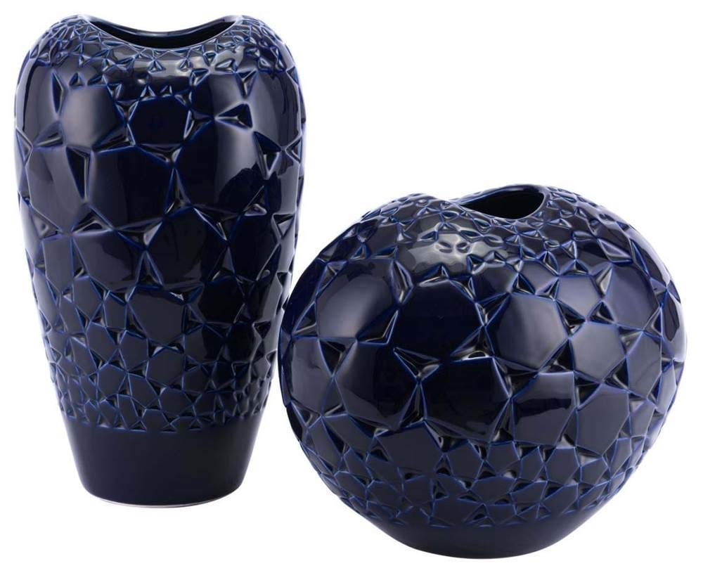 Zuo Mesa Large Blue Vases - Modern Ceramic Floor Vase for Home Decor, Living Room Centerpiece, Wedding & Event Decoration