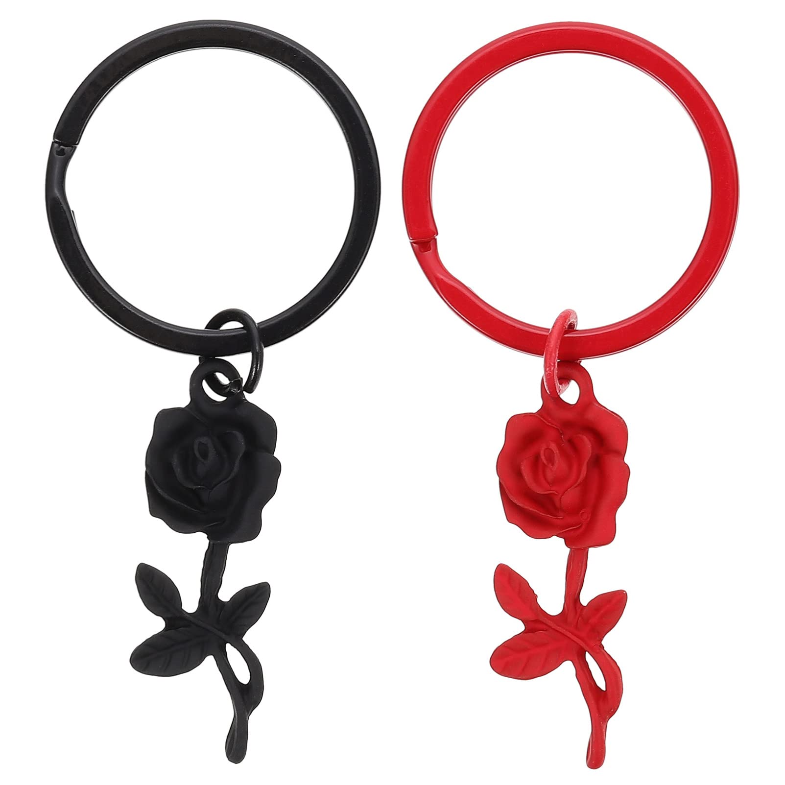CLISPEED 2-Pack Rose Pendant Keychain - Elegant Flower Key Ring for Women, Decorative Key Holder & Backpack Charm - Perfect for Handbags, Purses, Wallets & Gift Giving (Romantic & Vintage Style)