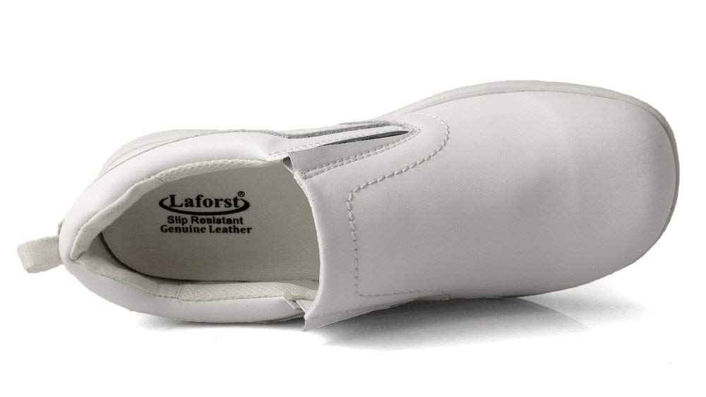 Laforst Men's 8411 Slip Resistant Work Shoes - Waterproof & Stain Resistant Microfiber - Comfortable Non-Slip Shoes for Restaurant, Kitchen & Hospitality Workers