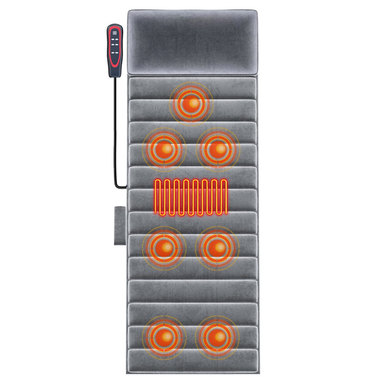 LZTET Comfier Full Body Massage Mat with 10 Vibration Motors & Heating Pad - Auto Shut Off, Heated Massage Chair Pad for Back Pain Relief - Perfect for Home, Office & Relaxation Therapy