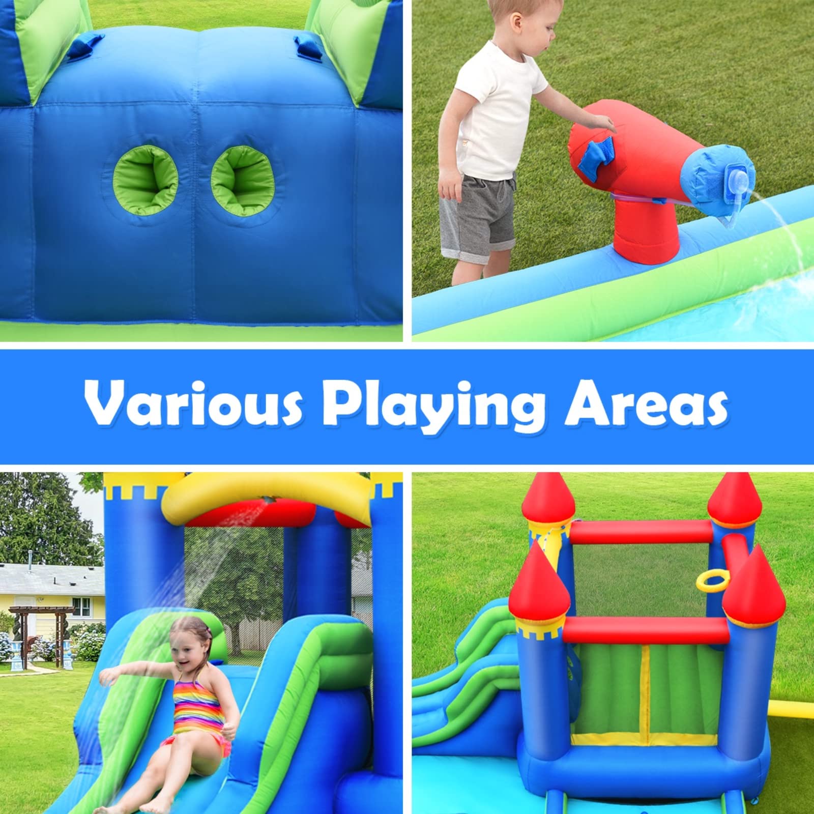**BOUNTECH Inflatable Water Slide for Kids - Bounce House with Ball Pit, Splash Pool & Wet/Dry Play - Outdoor Backyard Party Fun for Boys & Girls - Perfect for Birthday Gifts, Summer Play & Family Gatherings**