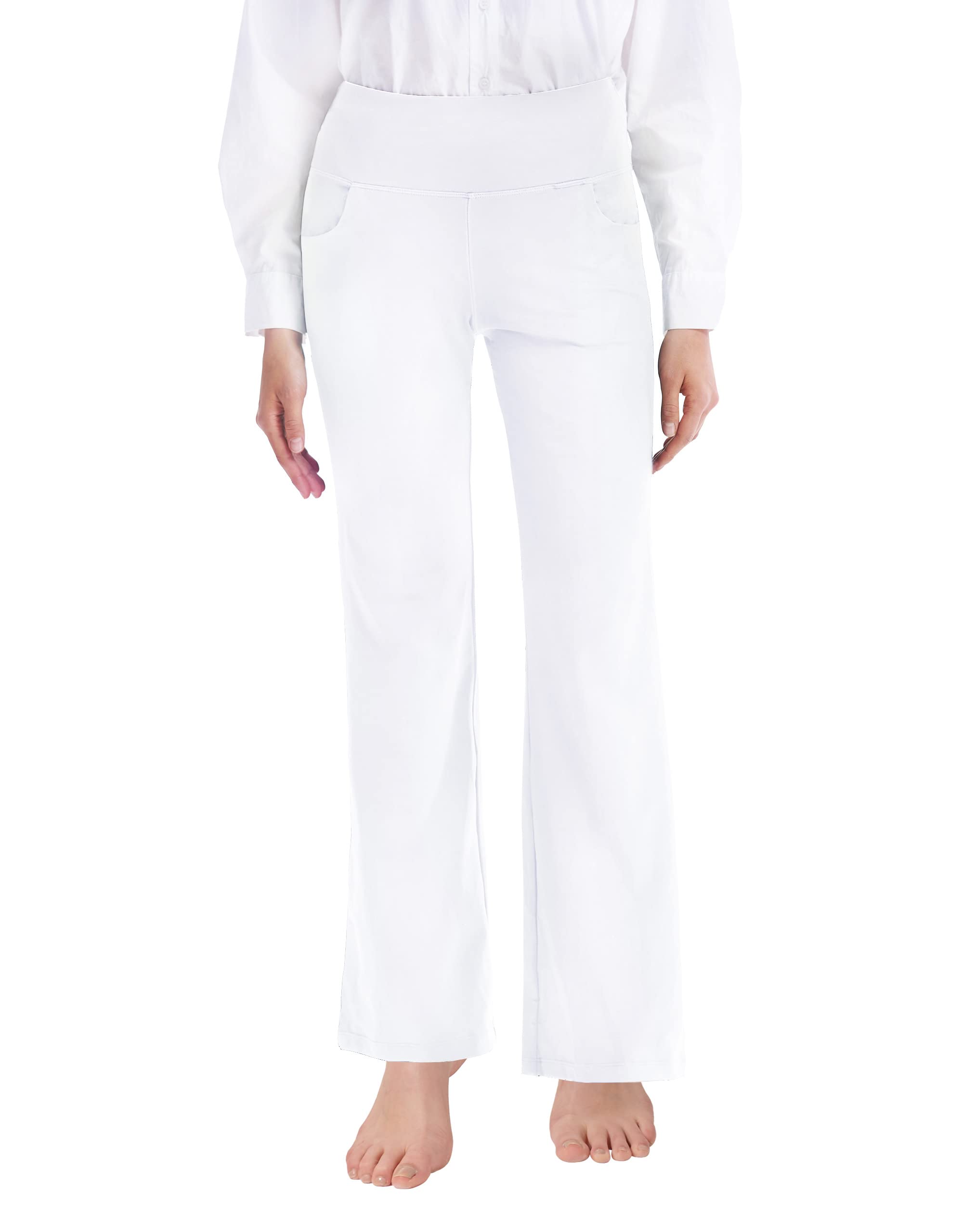 Cifupy Women's High Waist Bootcut Yoga Pants with Pockets - 4-Way Stretch Workout Pants, Bootleg Dress Pants for Yoga, Gym, Office & Casual Wear