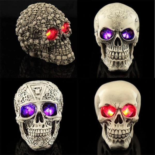 Hand-Painted Decorative Skull Ornament for Halloween, Day of the Dead, Gothic Home Decor - Perfect for Wall Hanging, Table Centerpiece, and Party Decorations