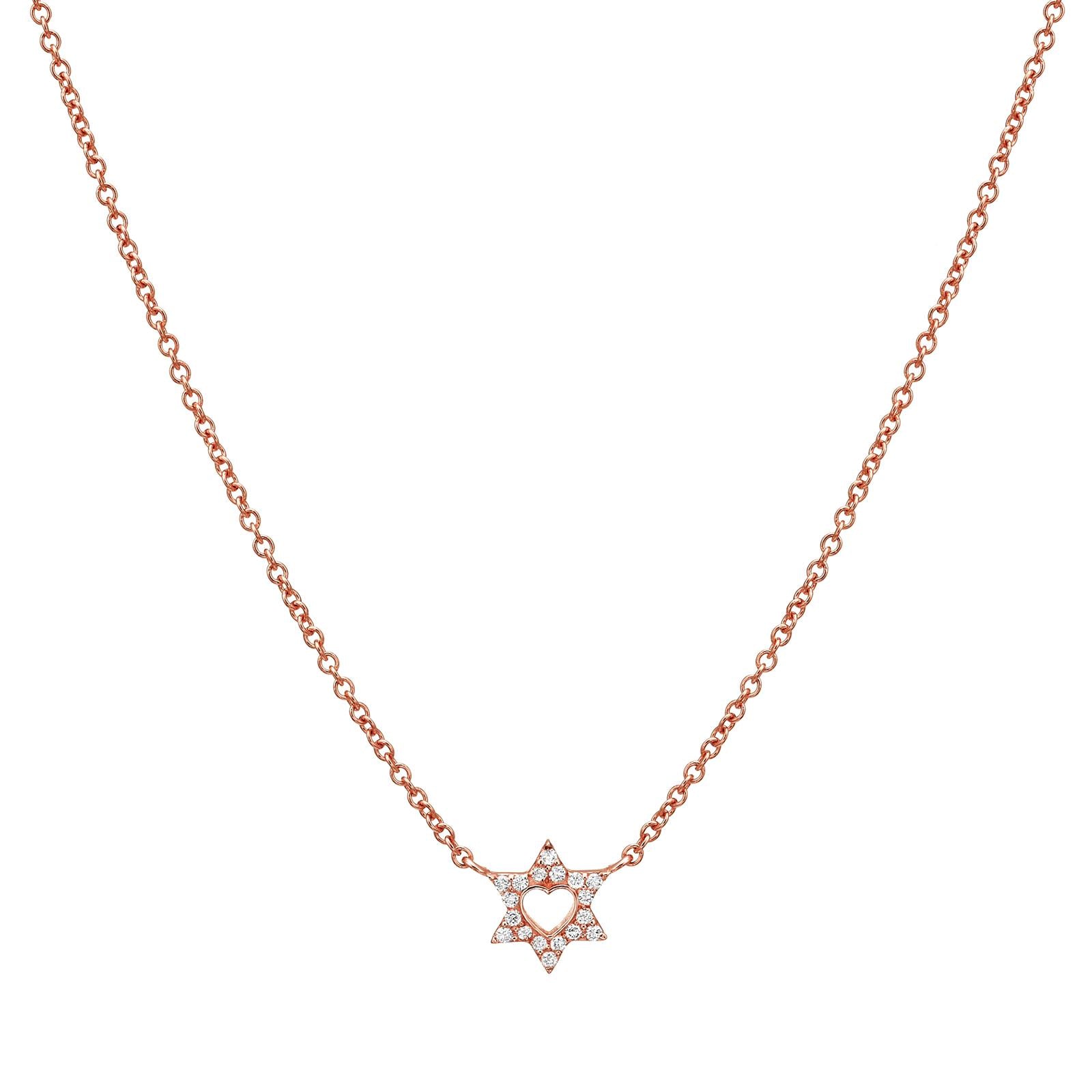 Heart Star of David Necklace - Elegant Jewish Jewelry for Women & Men - Perfect for Hanukkah, Bar Mitzvah & Everyday Wear