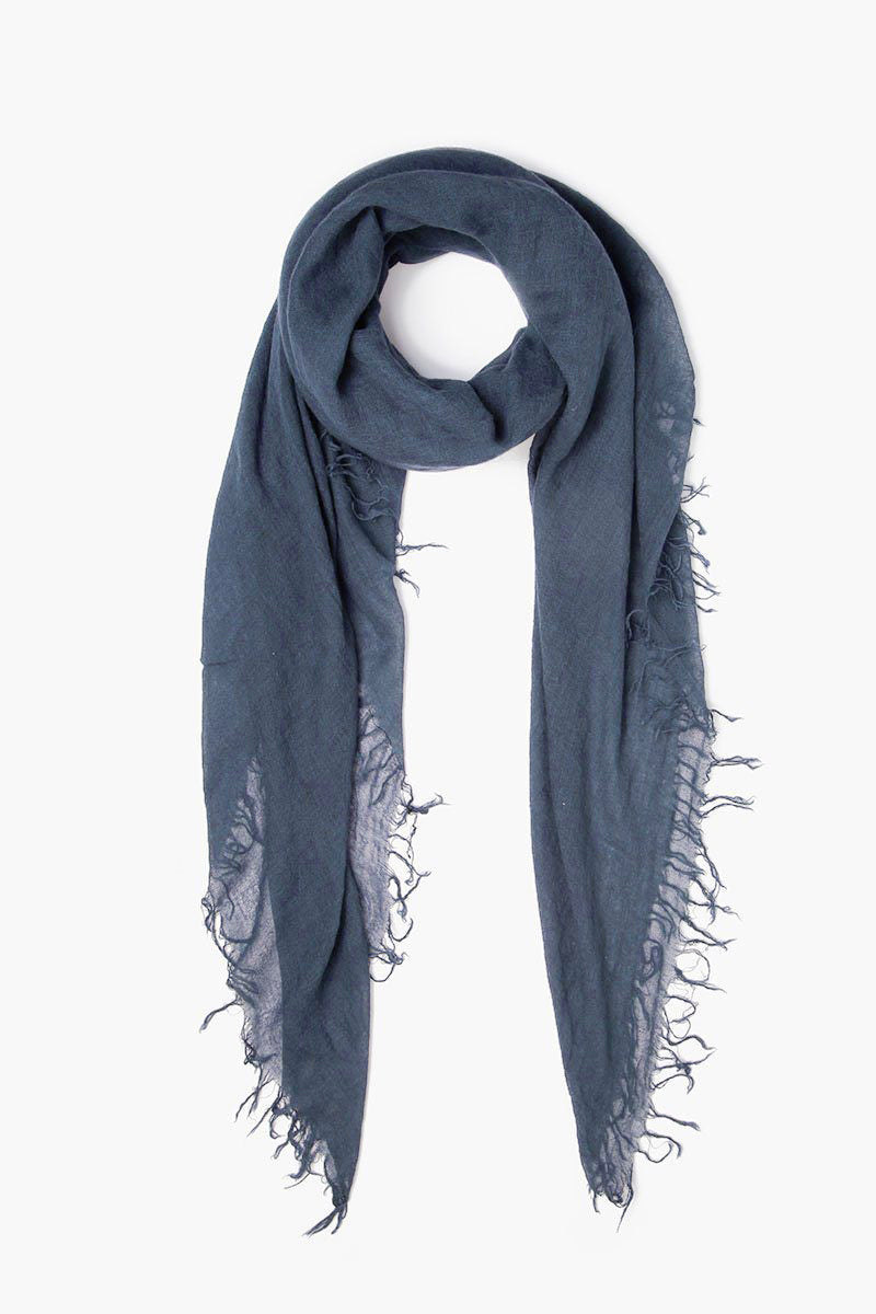 Luxury Cashmere Silk Blend Scarf - Soft Indigo Blue Wrap for Women & Men - Perfect for Winter, Travel & Gifting
