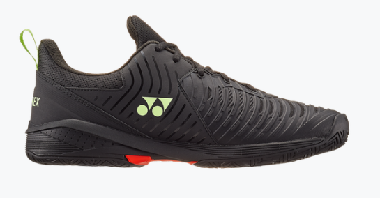 Yonex Power Cushion Sonicage 3 Men's Tennis Shoes - All Court Performance Sneakers for Men [Black/Lime] - Perfect for Competitive Matches & Casual Play